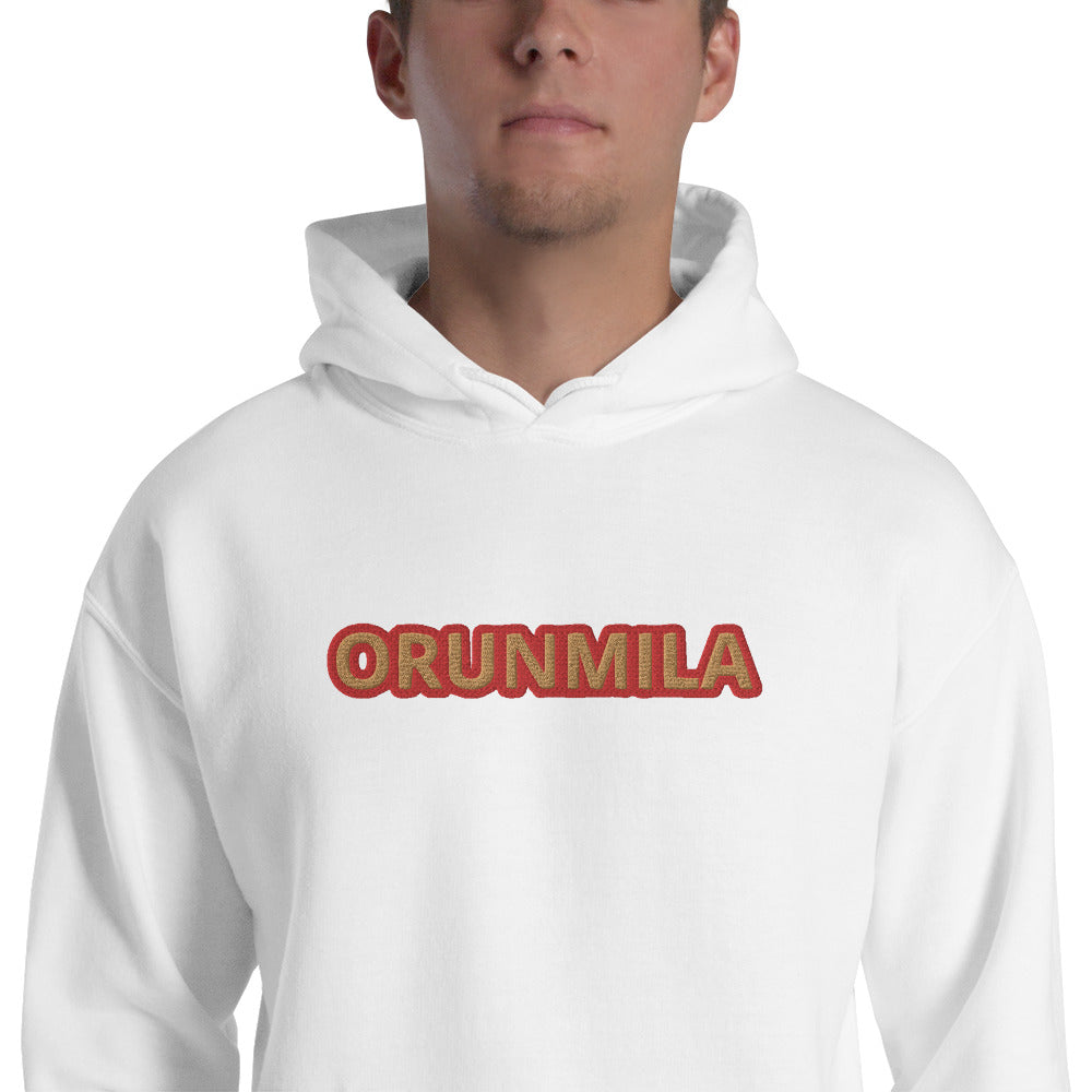 Egbe Iré ÀWO Logo Orunmila embroidered IFA  Gold/Red Unisex Hoodie