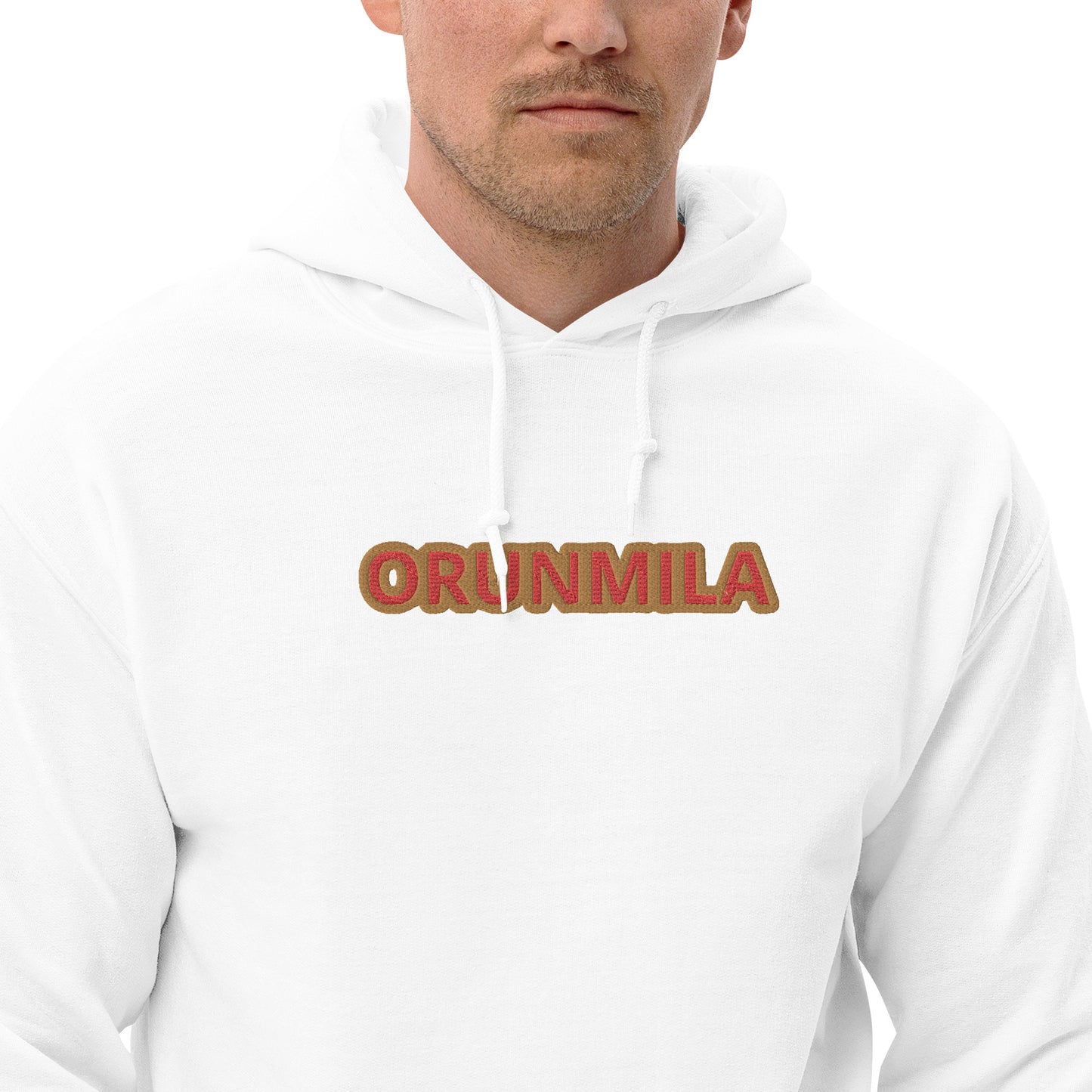 Egbe Ire Awo Logo Orunmila embroidered IFA Isese Red/Gold Unisex Hoodie