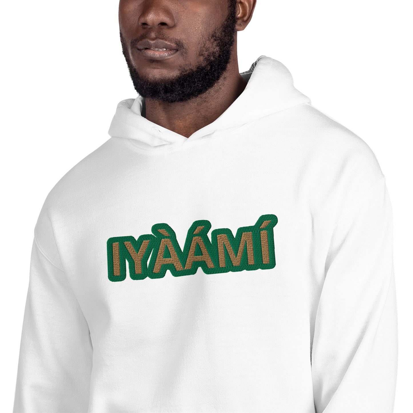 Egbe Iré ÀWO Logo Iyaami Ájé embroidered IFA Awo  Isese Reverse Hoodie