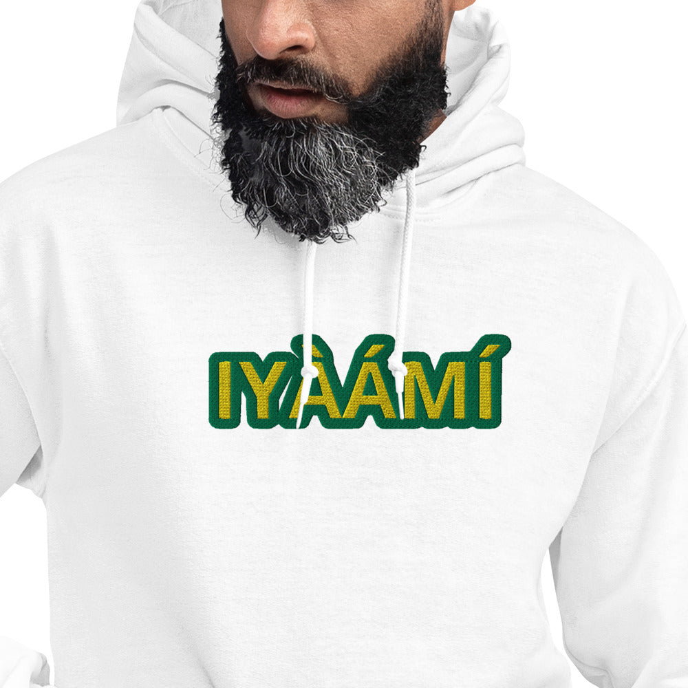 Egbe Iré ÀWO Logo Iyaami Ájé embroidered IFA Awo Lucumi Reverse Unisex Hoodie