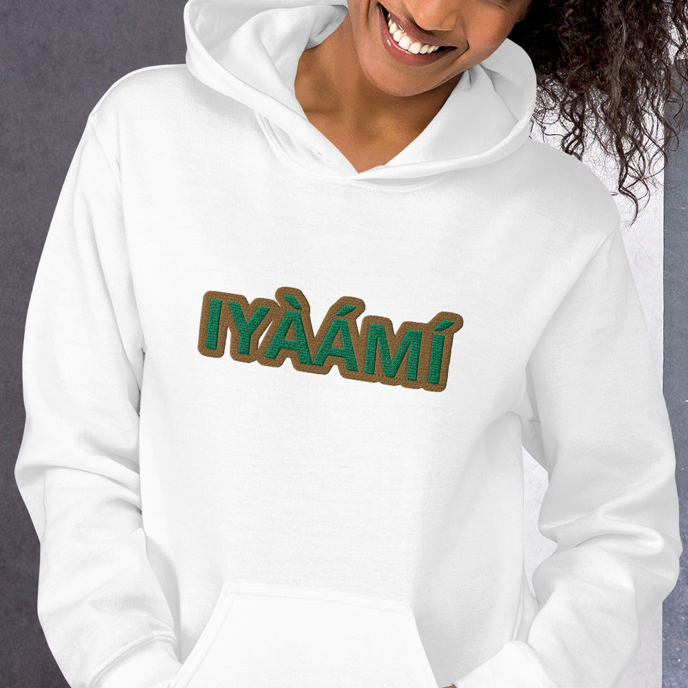 Egbe Iré ÀWO Logo Iyaami Ájé embroidered IFA Awo  Isese Hoodie