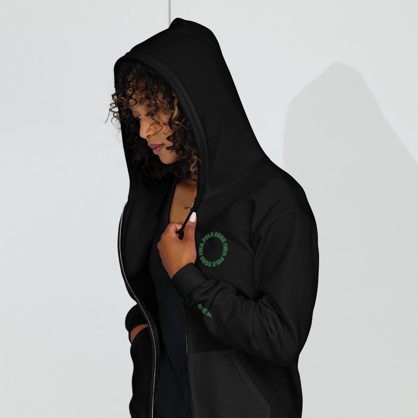 Egbe Iwa Pele ÀWO Isese reverse Unisex heavy blend zip hoodie