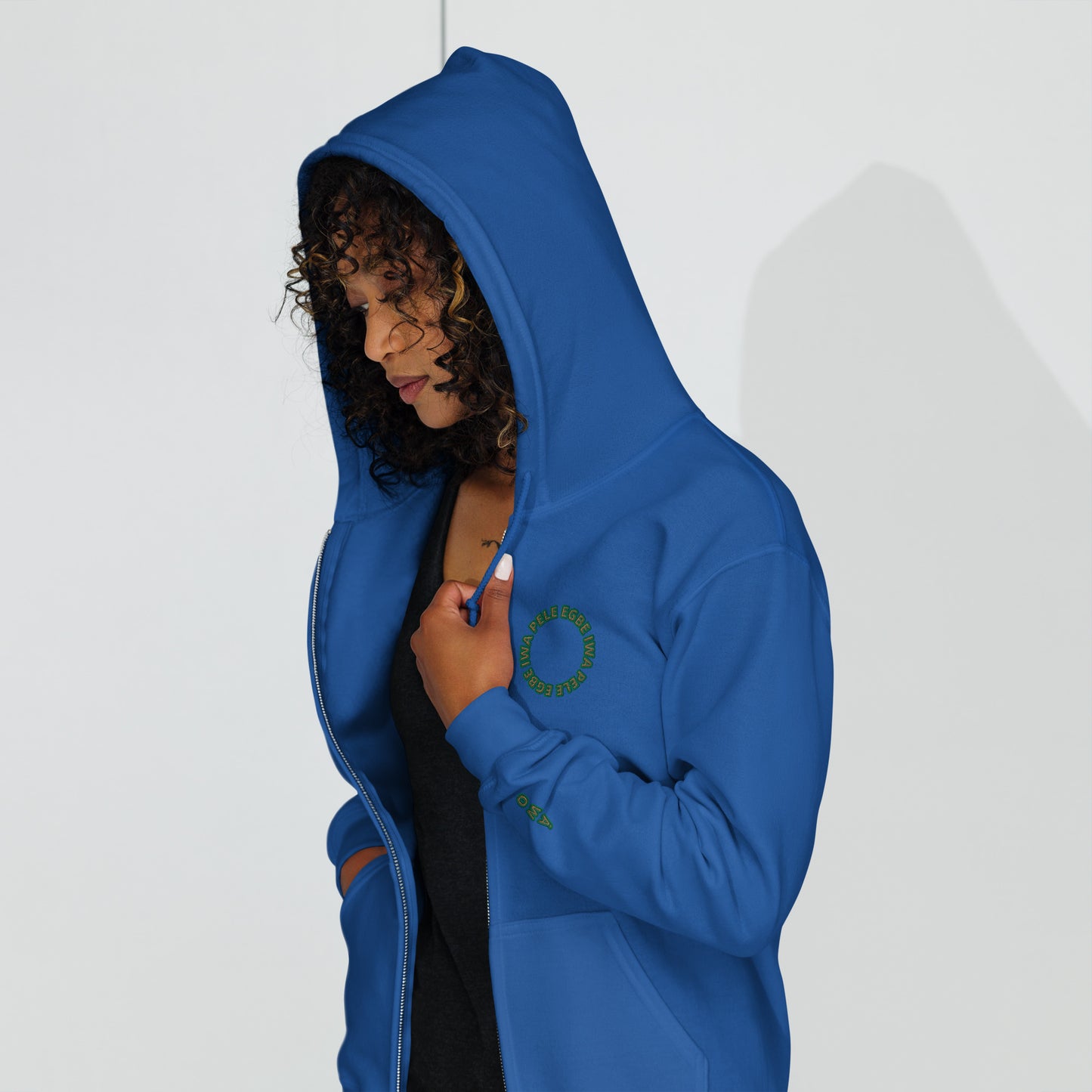 Egbe Iwa Pele ÀWO Isese reverse Unisex heavy blend zip hoodie