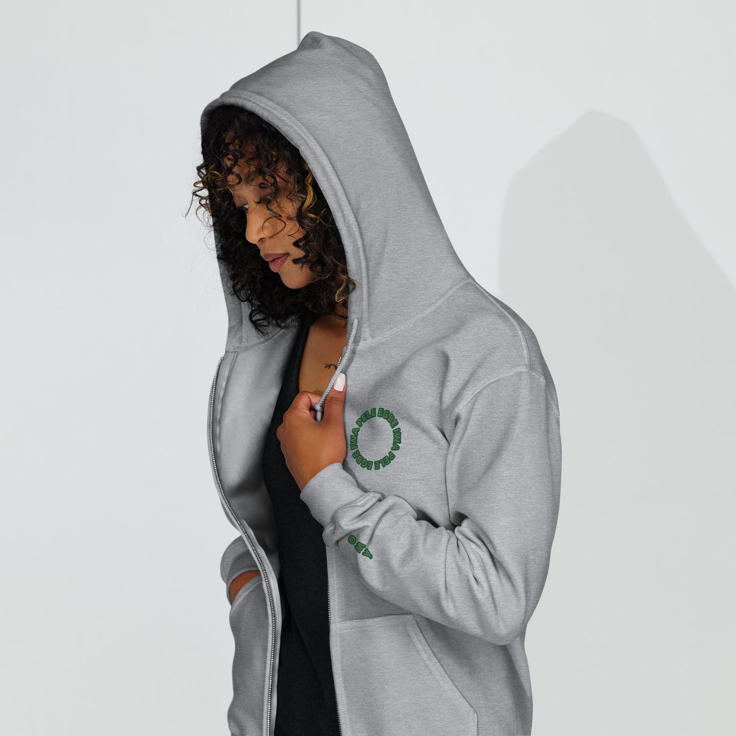 Egbe Iwa Pele ÀWO Isese reverse Unisex heavy blend zip hoodie