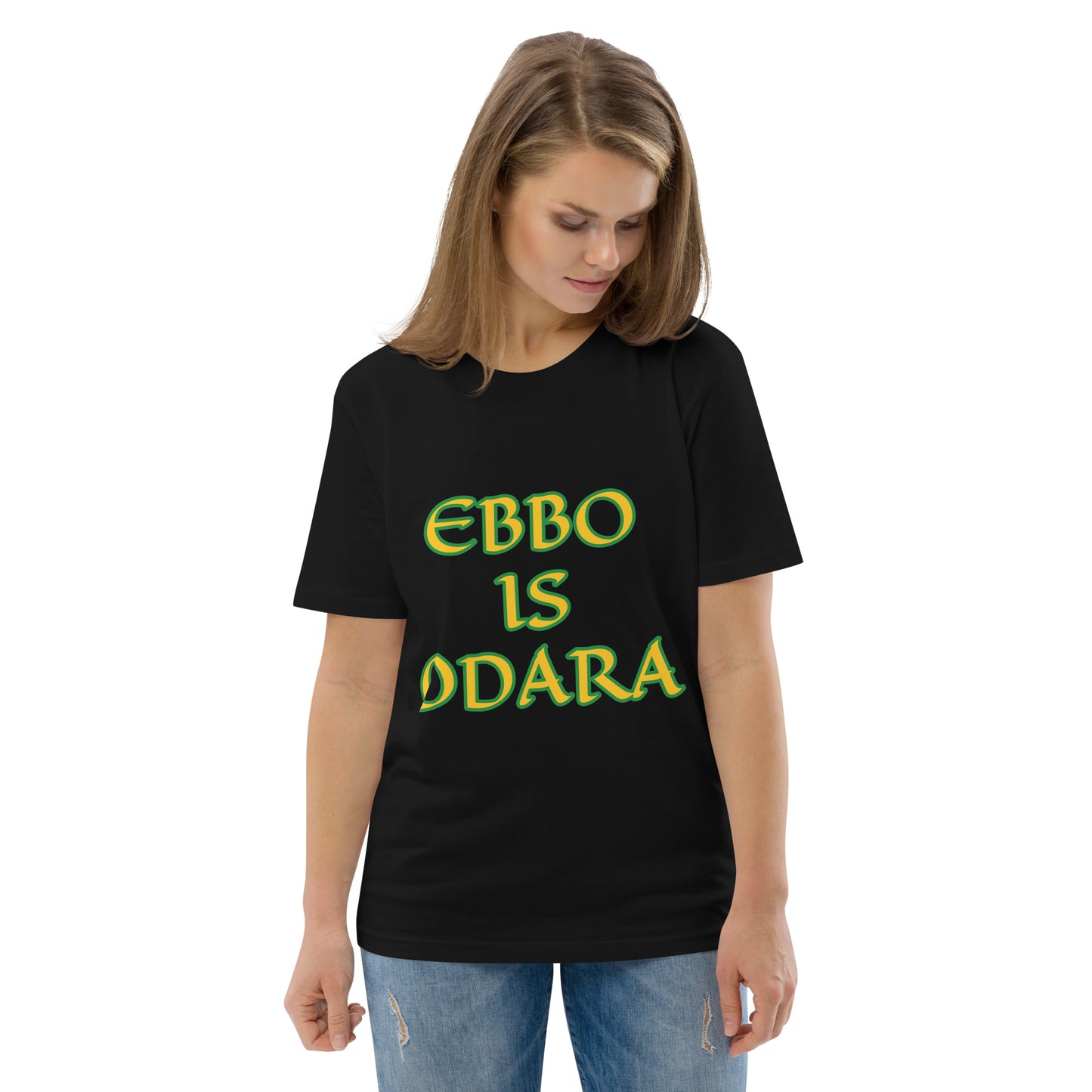 Ebbo is Odara Lucumi Reverse Unisex organic cotton t-shirt