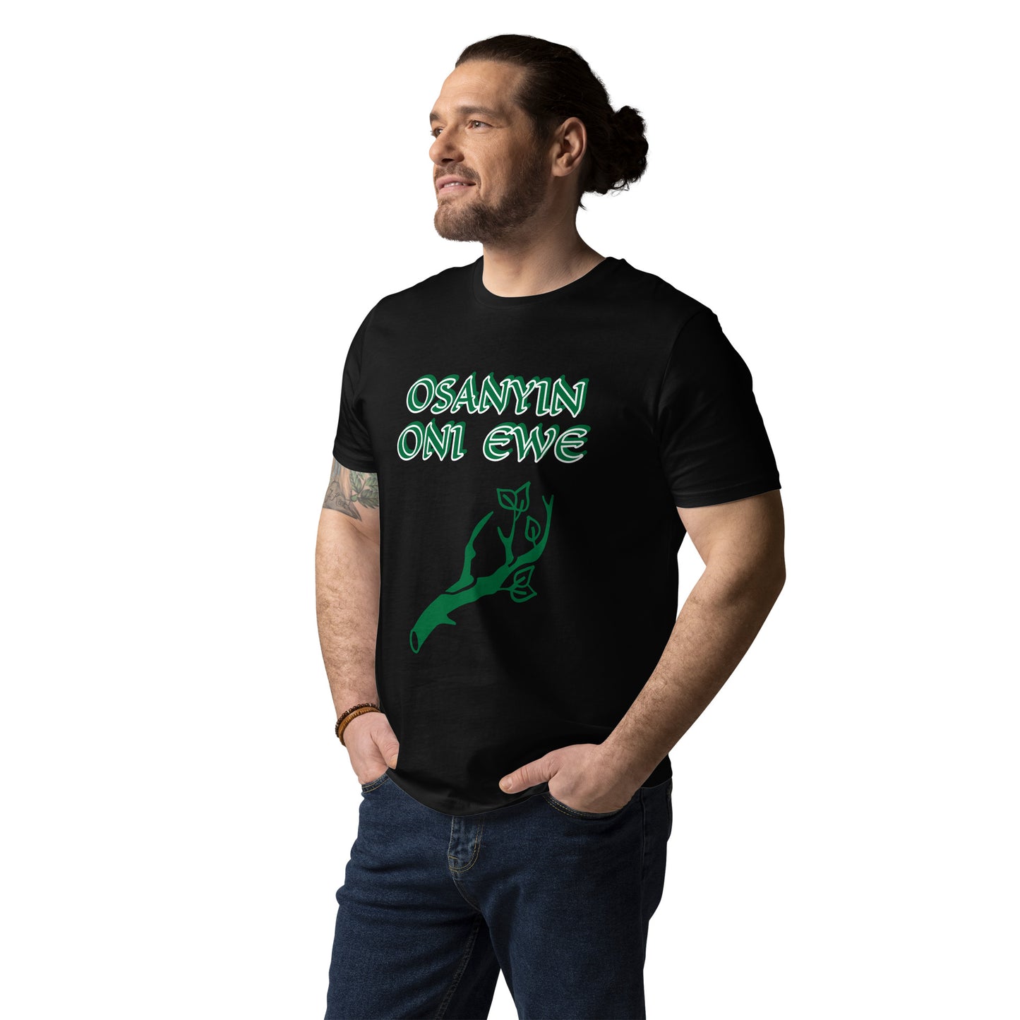 Osanyin Oni Ewe Green Unisex organic cotton t-shirt