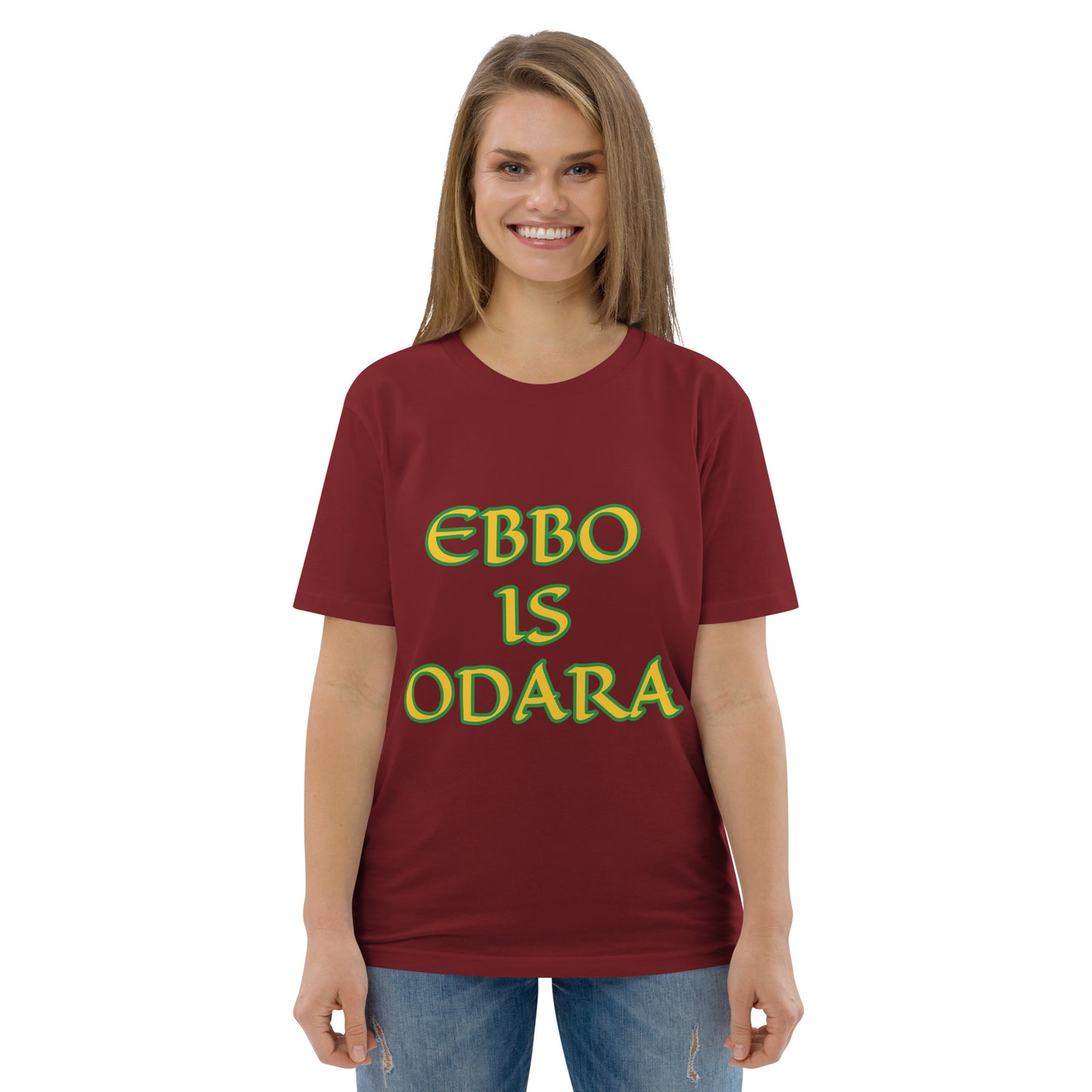 Ebbo is Odara Lucumi Reverse Unisex organic cotton t-shirt