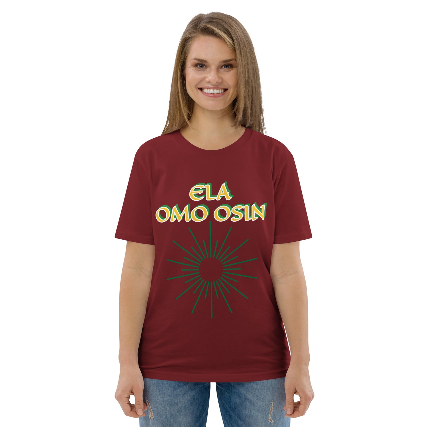 ELA Omo Osin Lucumi Reverse Unisex organic cotton t-shirt