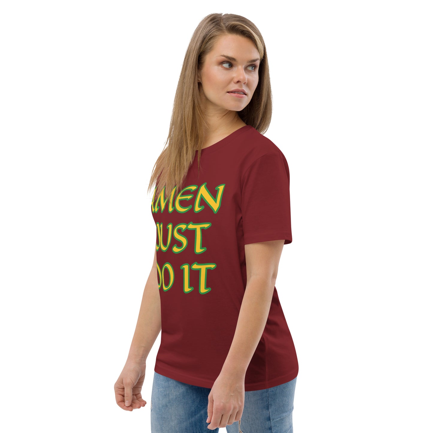 Just Do Amen  Green/Yellow Unisex organic cotton t-shirt