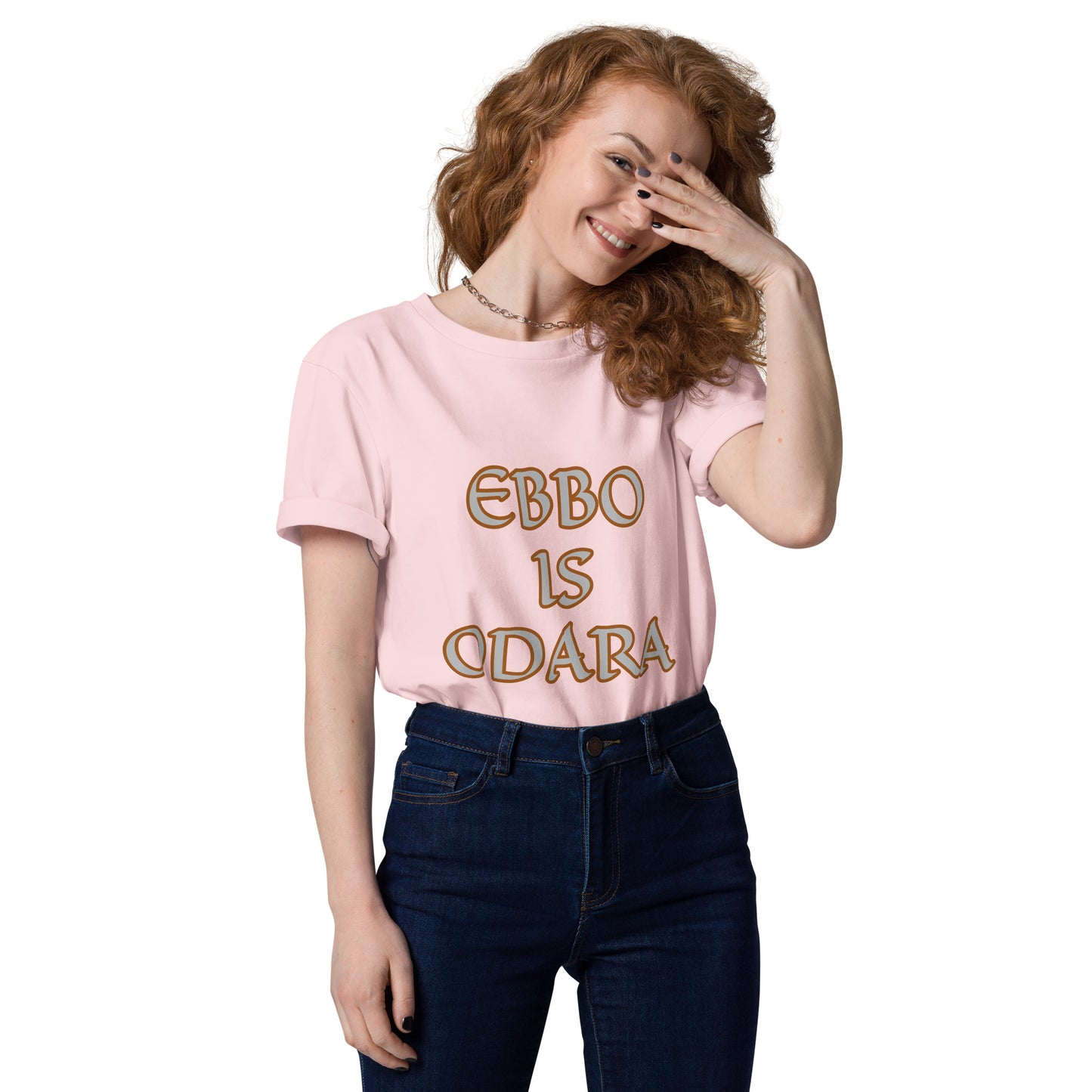 Ebbo is Odara Gold/Red Unisex organic cotton t-shirt