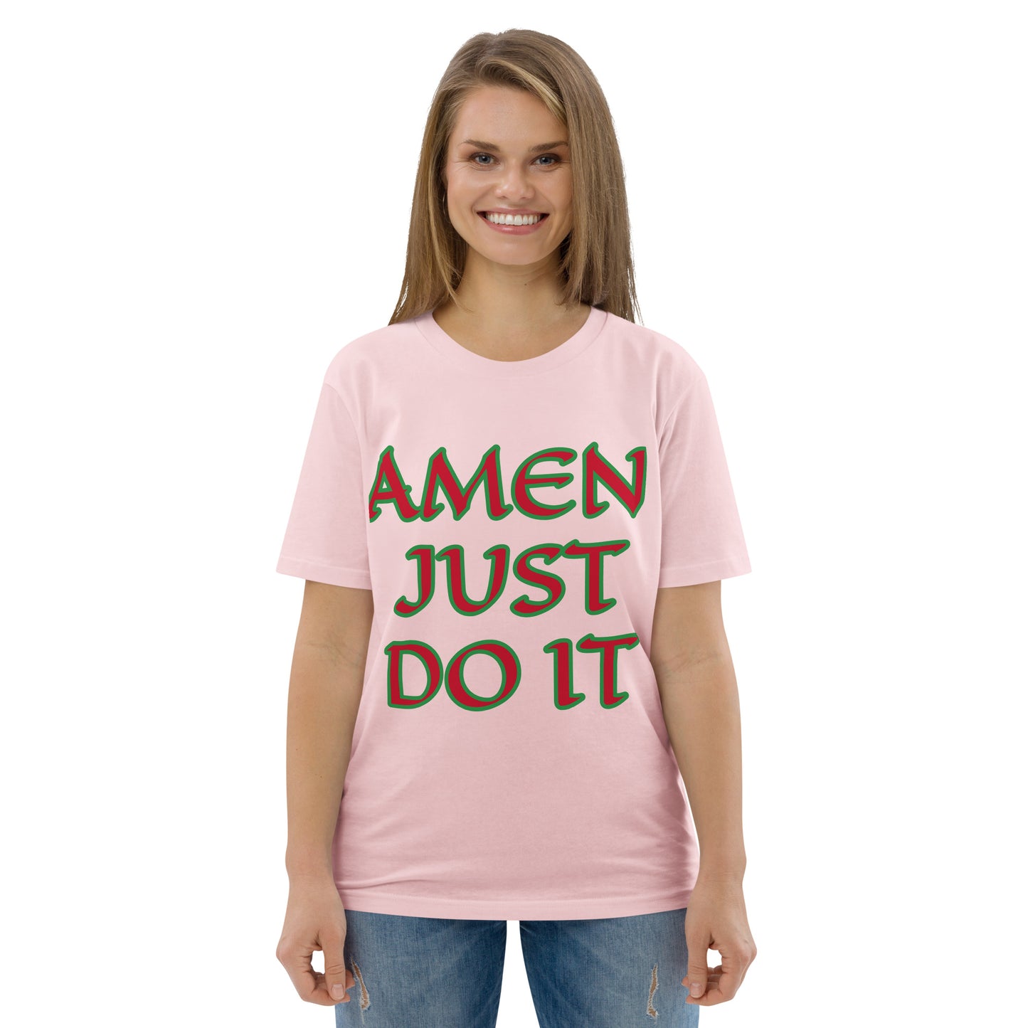 Just Do Amen Red/Green Unisex organic cotton t-shirt