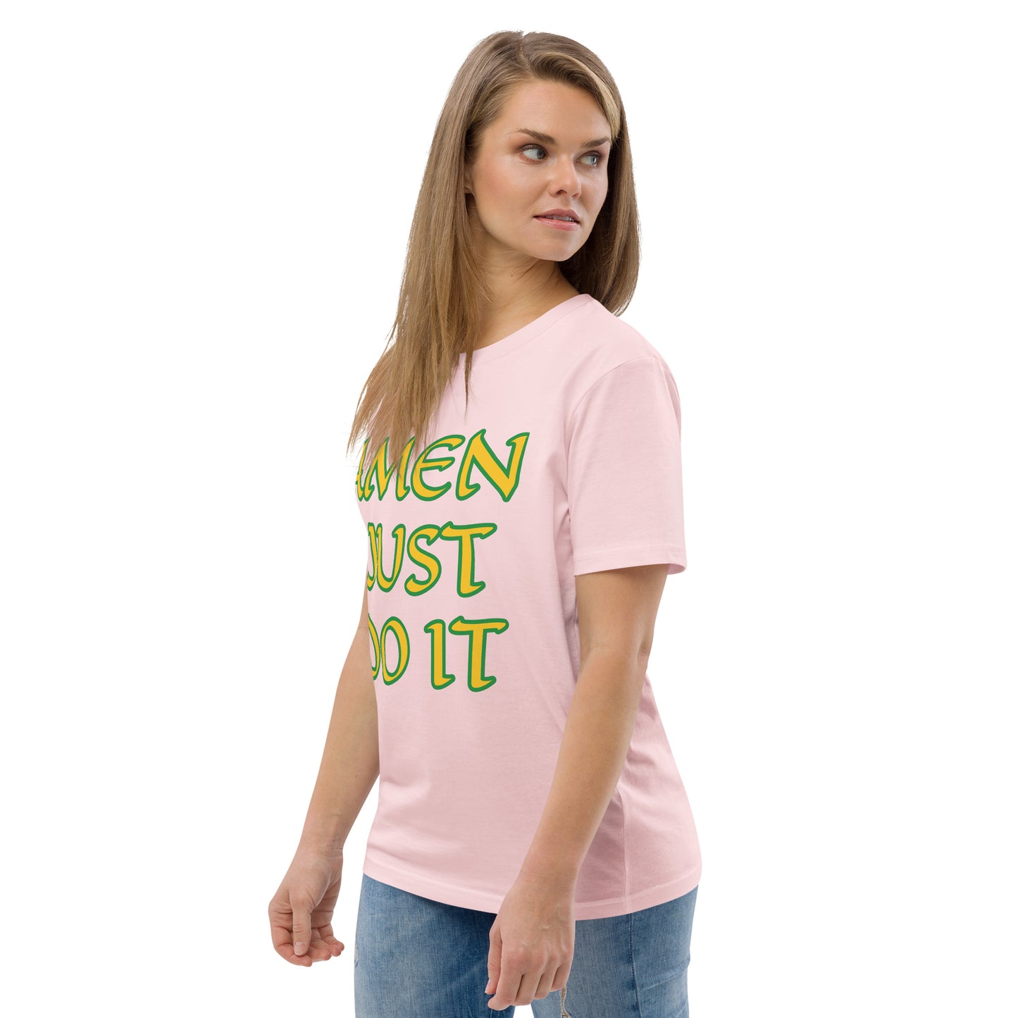 Just Do Amen  Green/Yellow Unisex organic cotton t-shirt