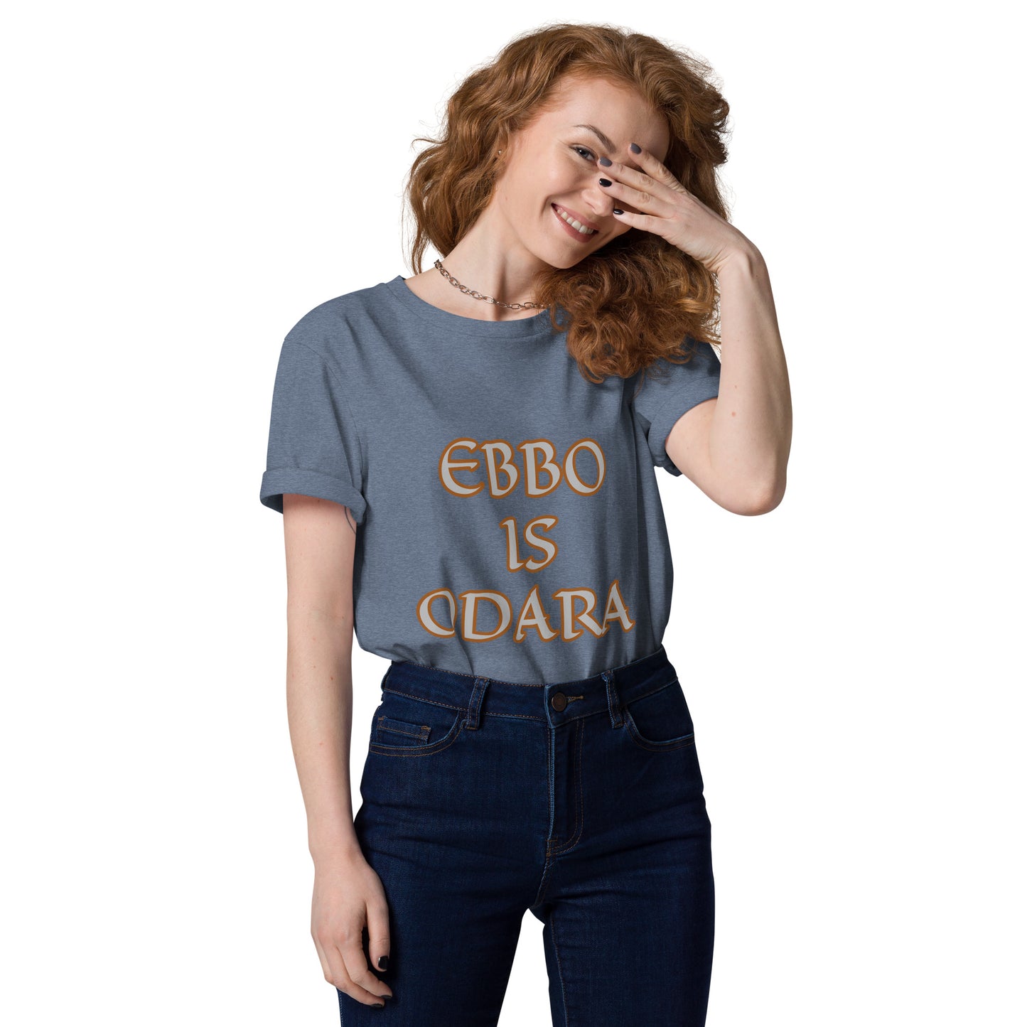 Ebbo is Odara Gold/Red Unisex organic cotton t-shirt