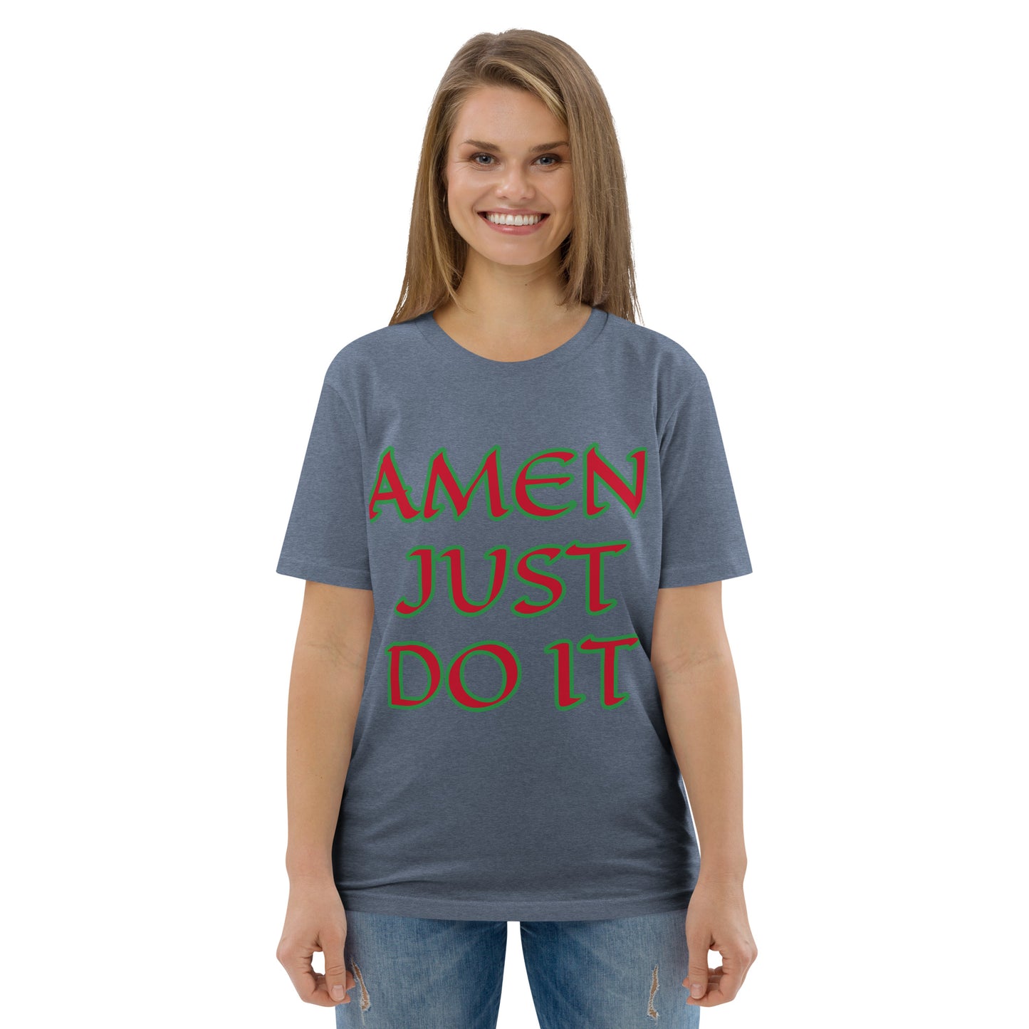 Just Do Amen Red/Green Unisex organic cotton t-shirt