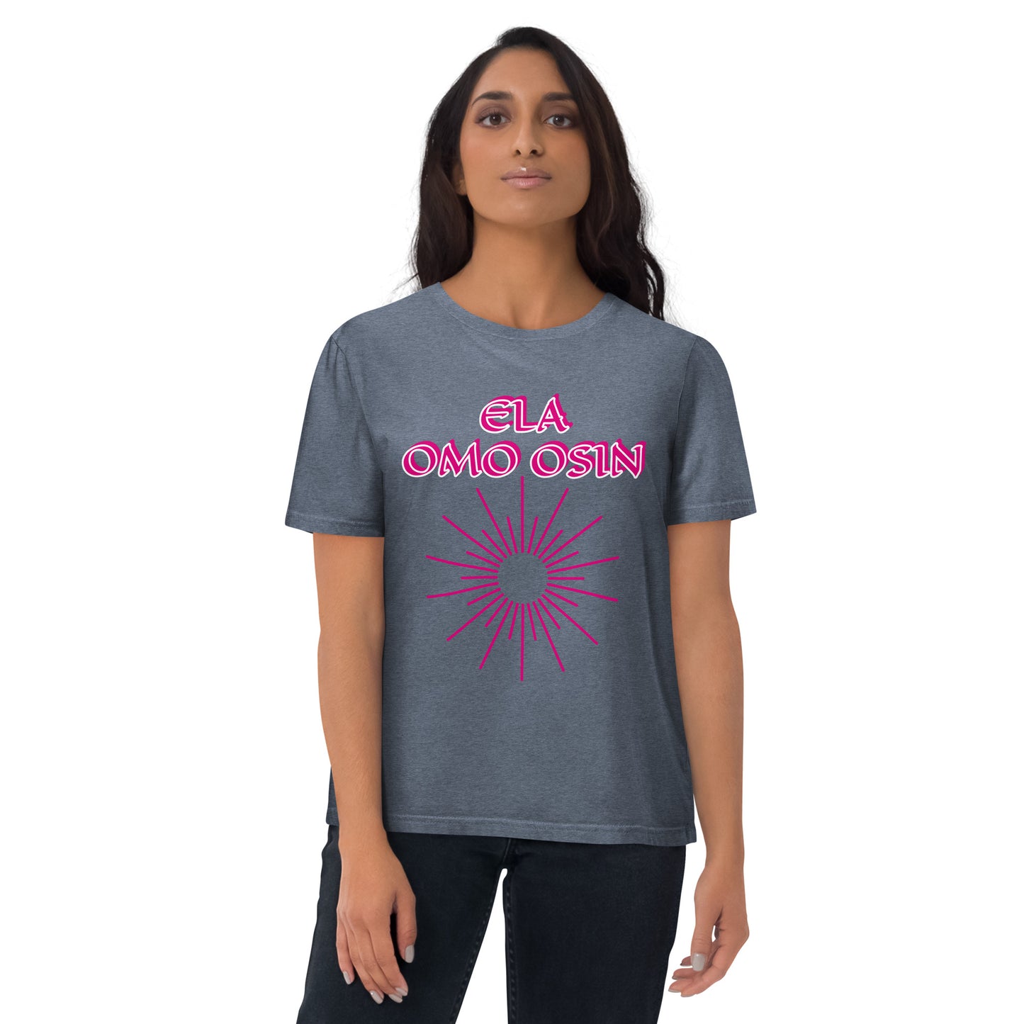 ELA Omo Osin Meji violet Unisex organic cotton t-shirt