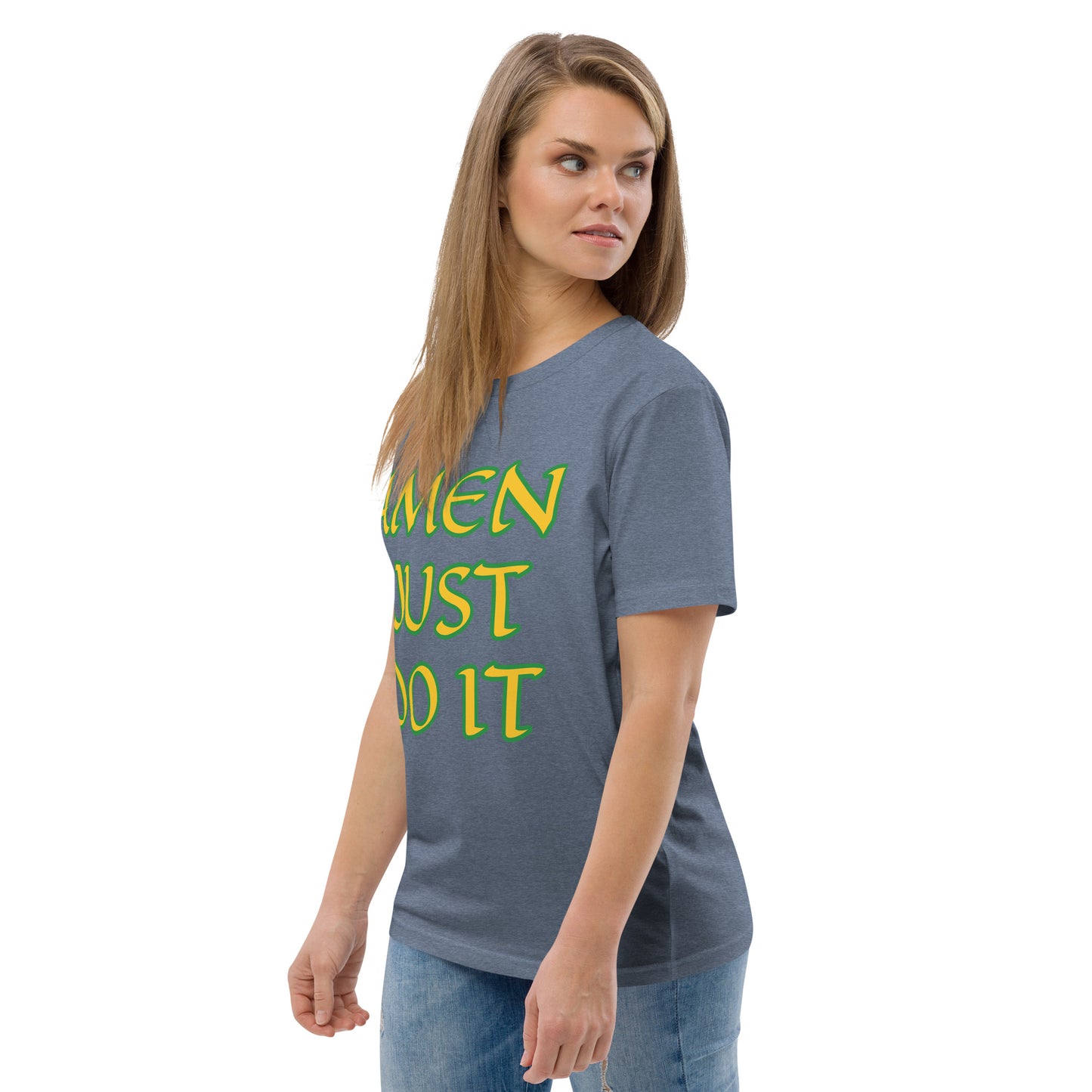 Just Do Amen  Green/Yellow Unisex organic cotton t-shirt