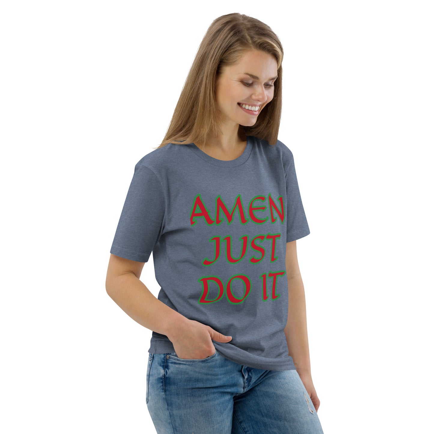 Just Do Amen Red/Green Unisex organic cotton t-shirt