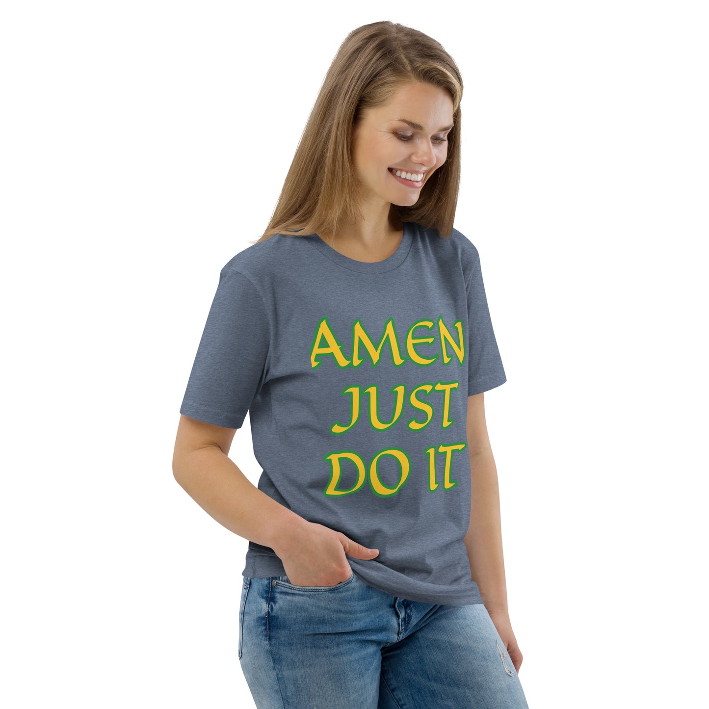 Just Do Amen  Green/Yellow Unisex organic cotton t-shirt