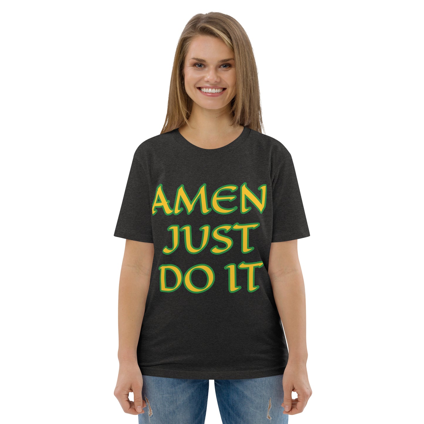 Just Do Amen  Green/Yellow Unisex organic cotton t-shirt