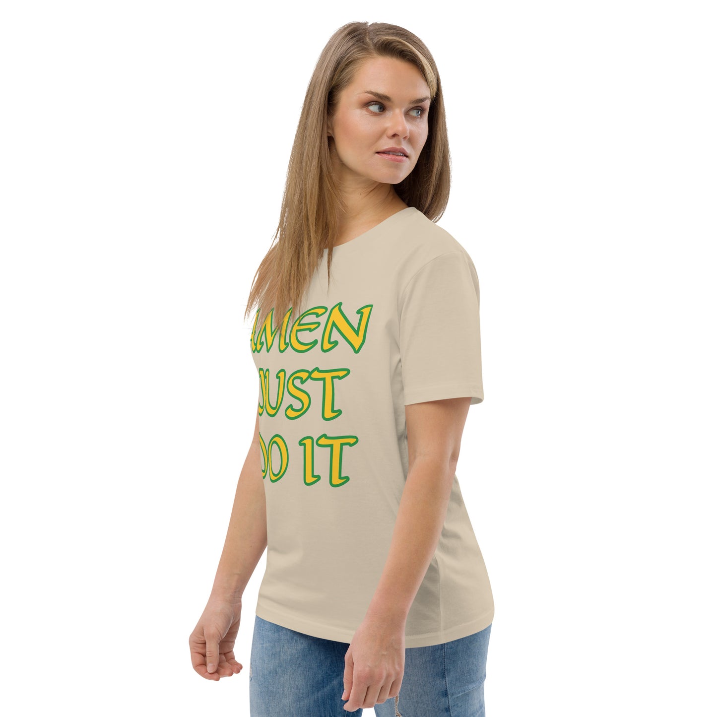 Just Do Amen  Green/Yellow Unisex organic cotton t-shirt