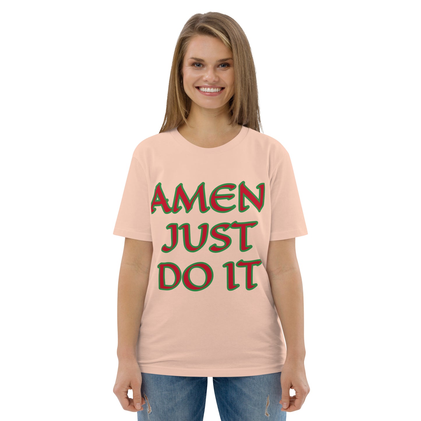 Just Do Amen Red/Green Unisex organic cotton t-shirt