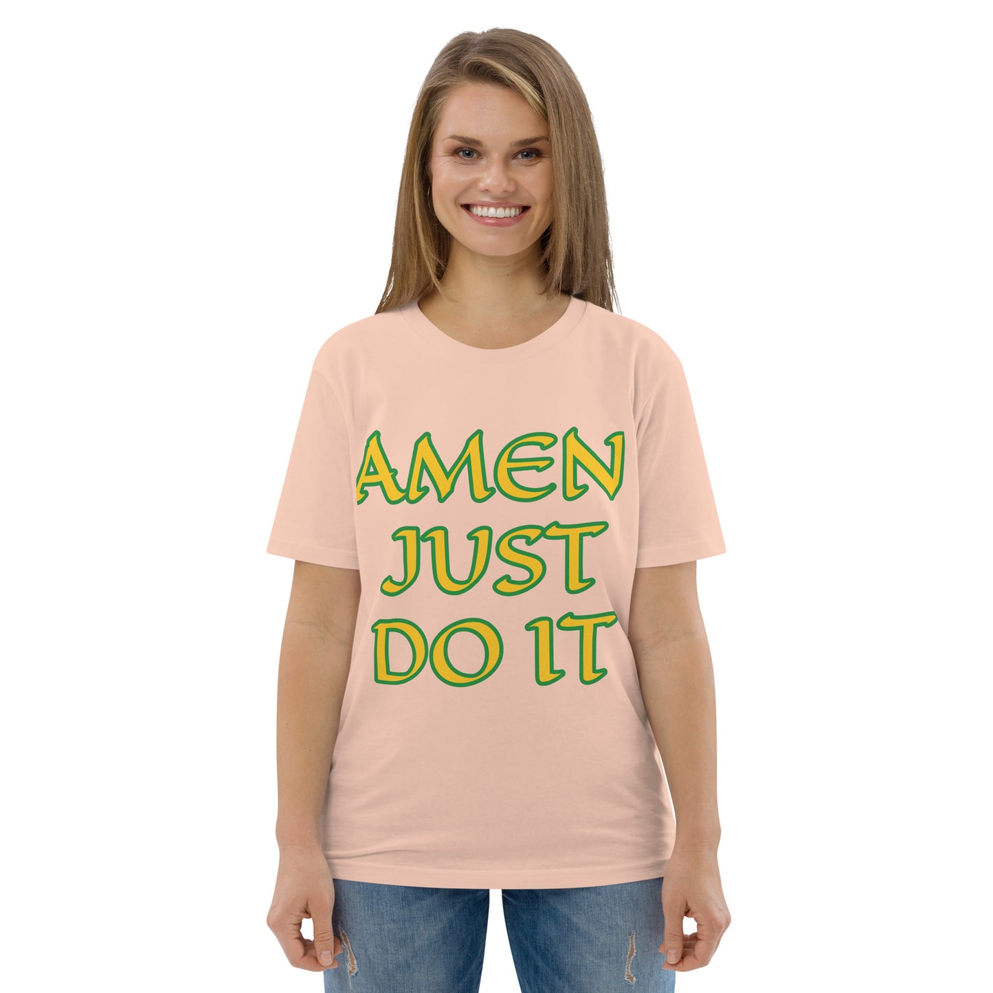 Just Do Amen  Green/Yellow Unisex organic cotton t-shirt