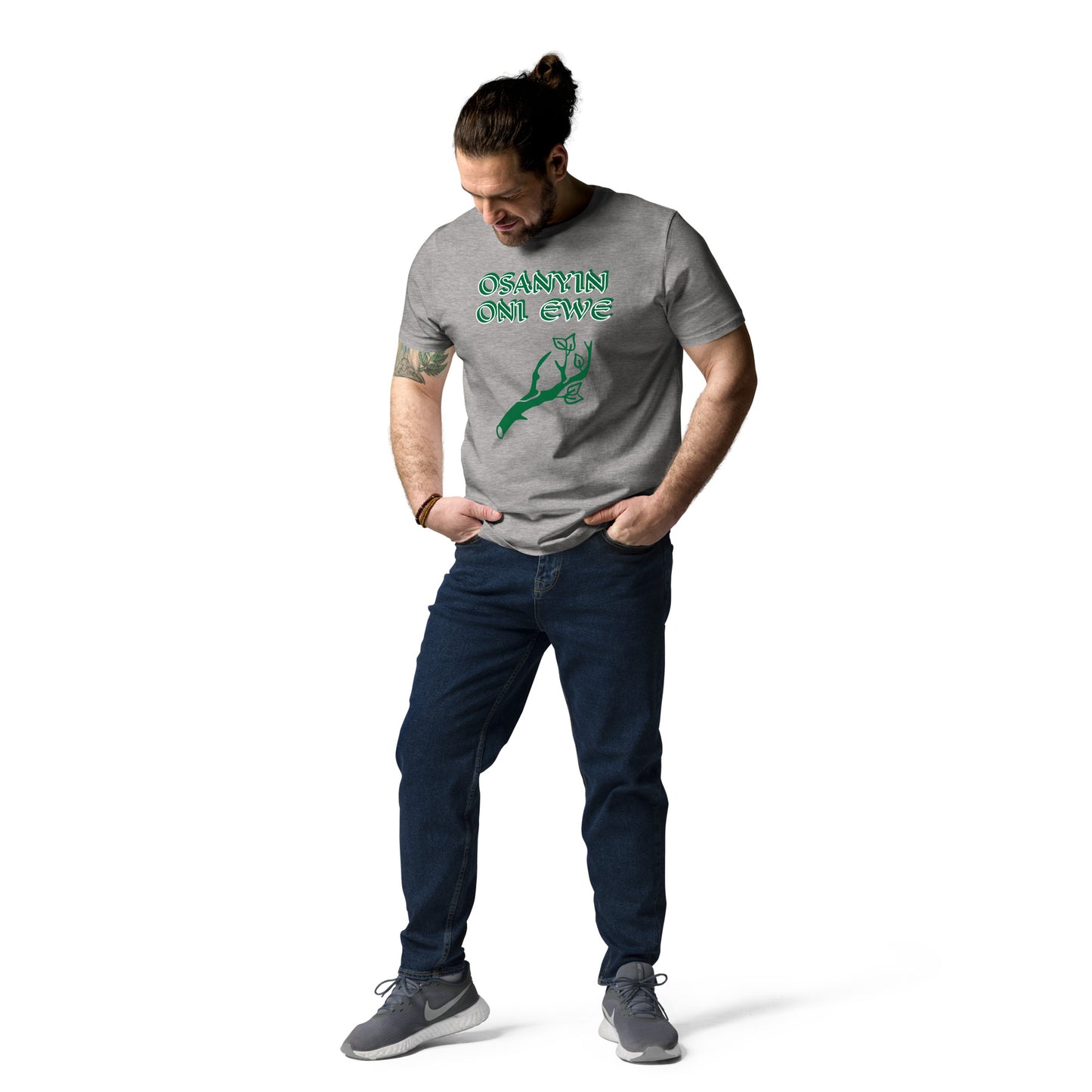 Osanyin Oni Ewe Green Unisex organic cotton t-shirt