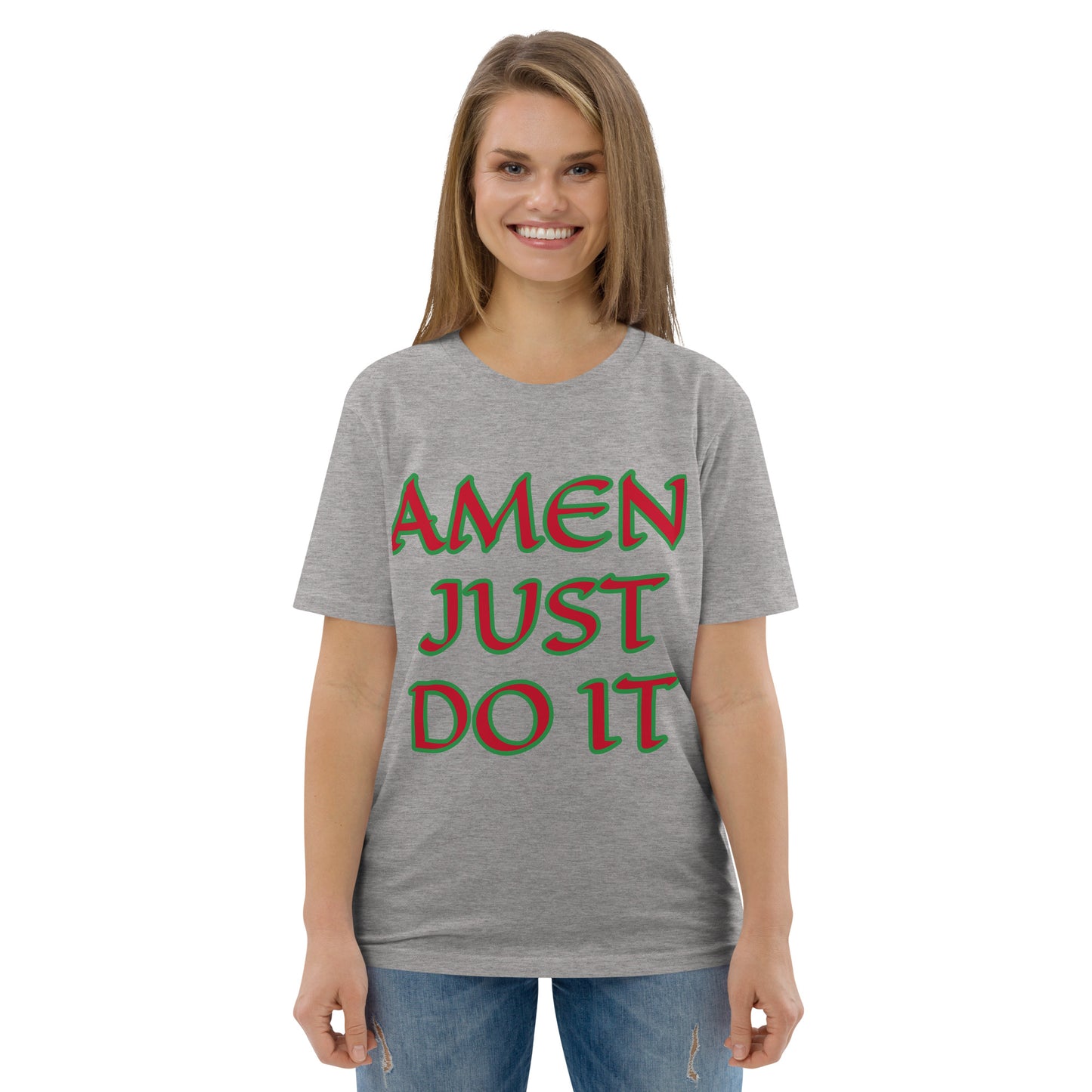 Just Do Amen Red/Green Unisex organic cotton t-shirt