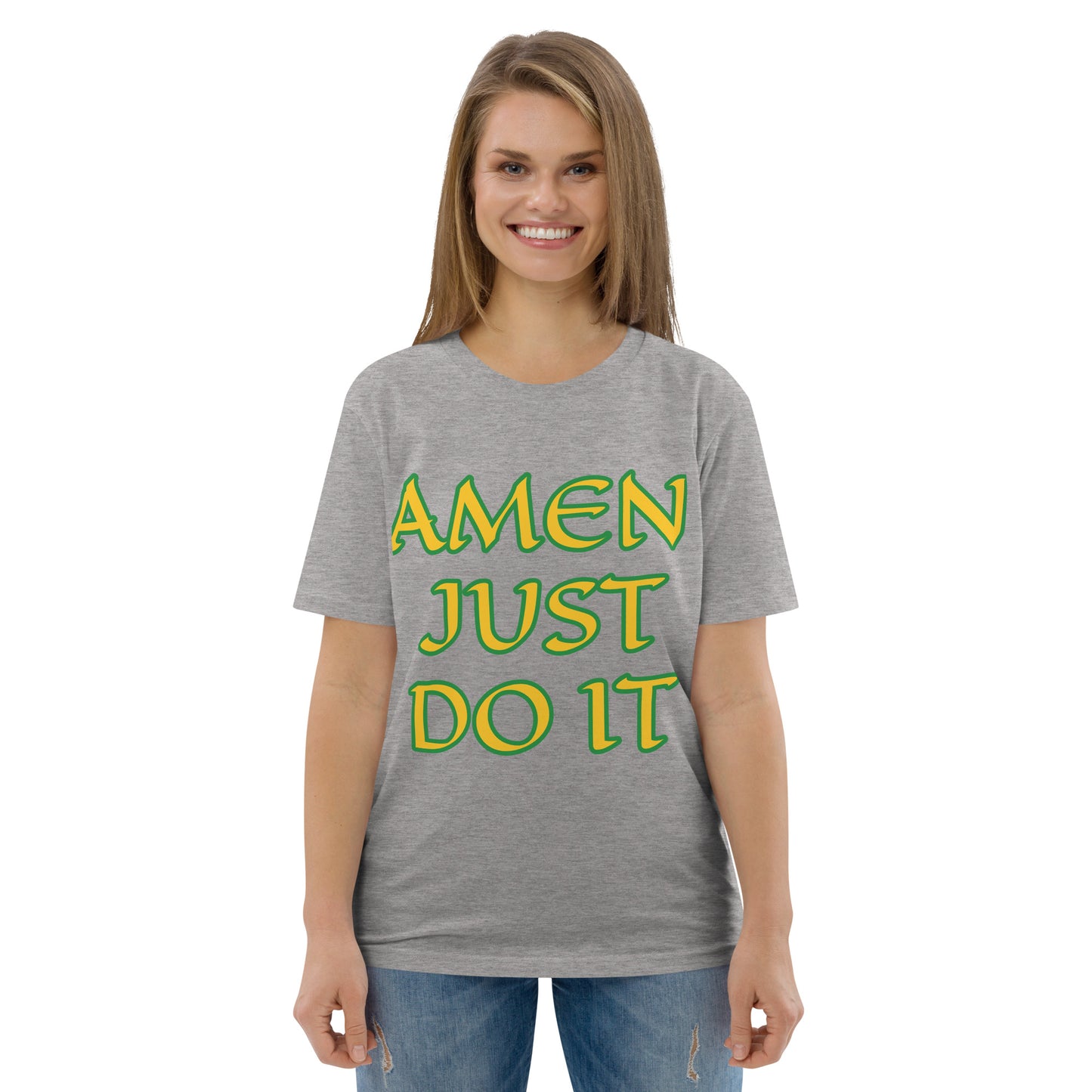 Just Do Amen  Green/Yellow Unisex organic cotton t-shirt