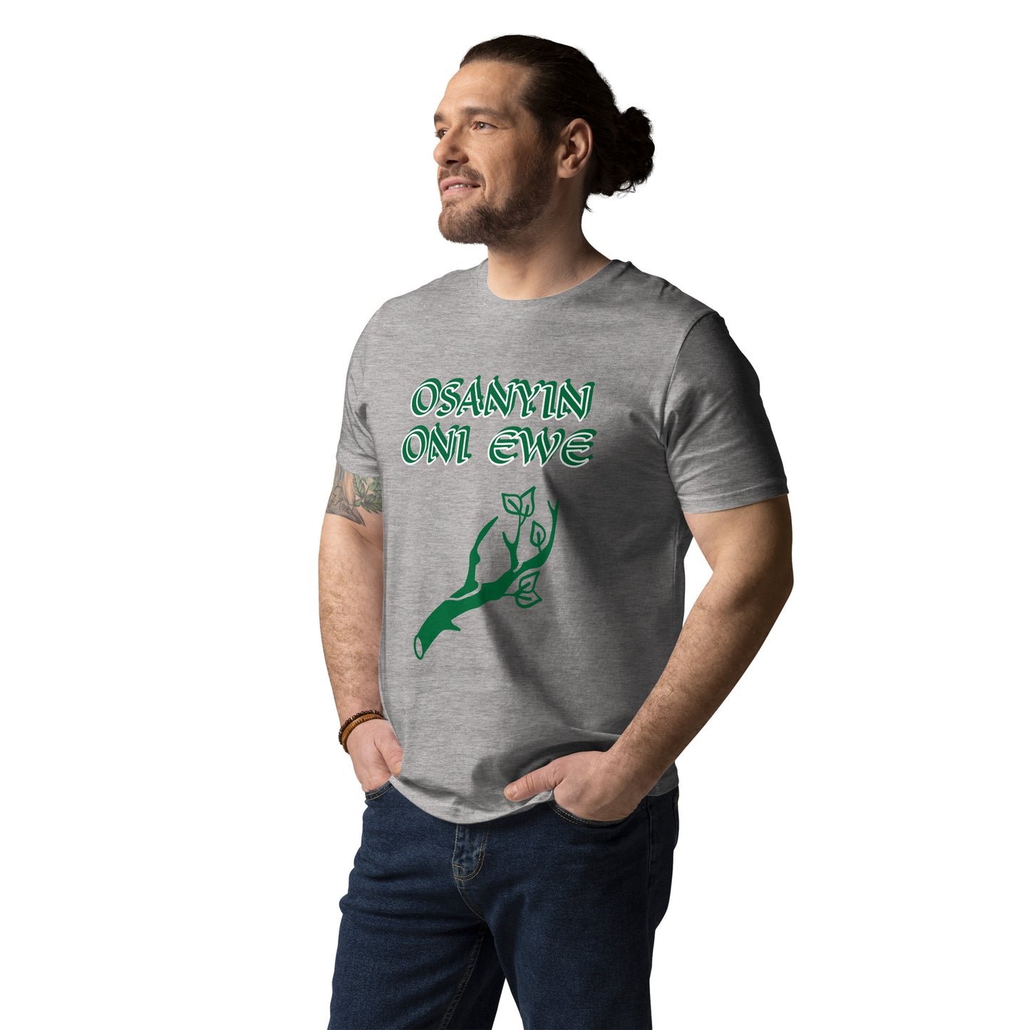 Osanyin Oni Ewe Green Unisex organic cotton t-shirt