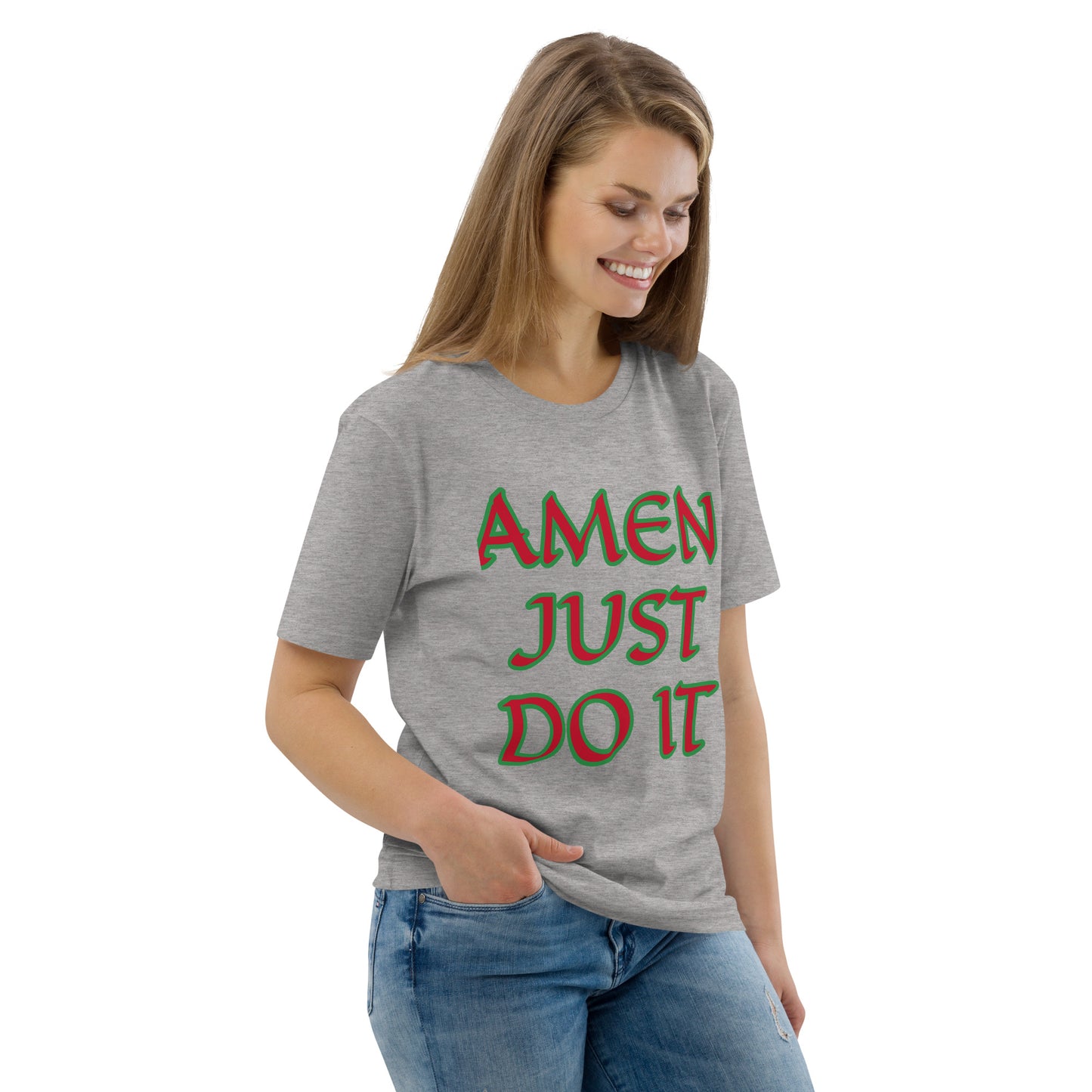 Just Do Amen Red/Green Unisex organic cotton t-shirt