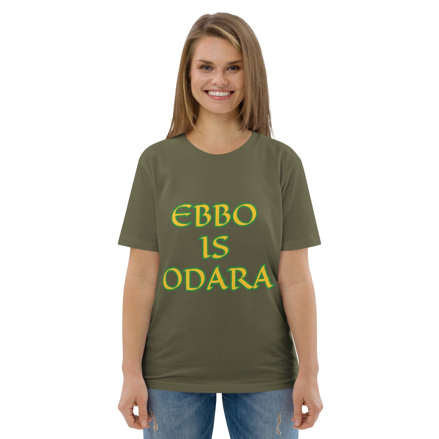 Ebbo is Odara Lucumi Reverse Unisex organic cotton t-shirt