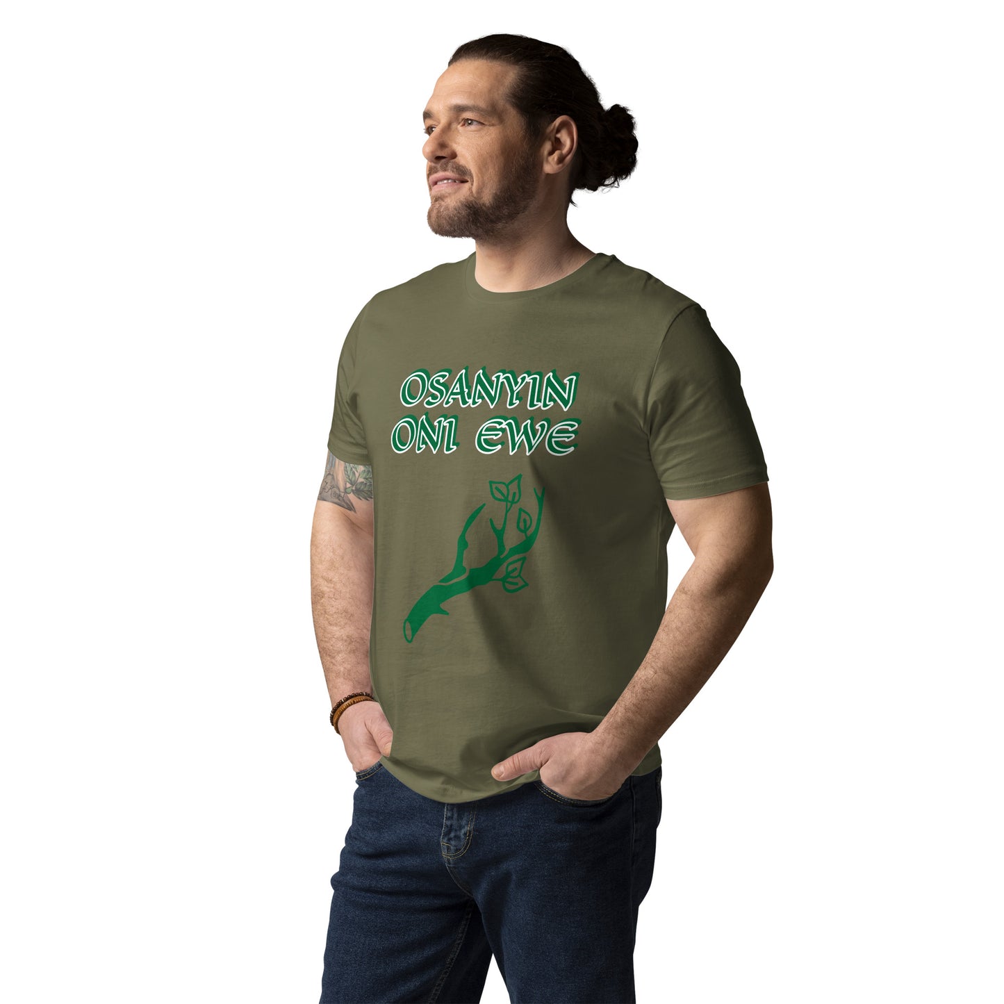 Osanyin Oni Ewe Green Unisex organic cotton t-shirt