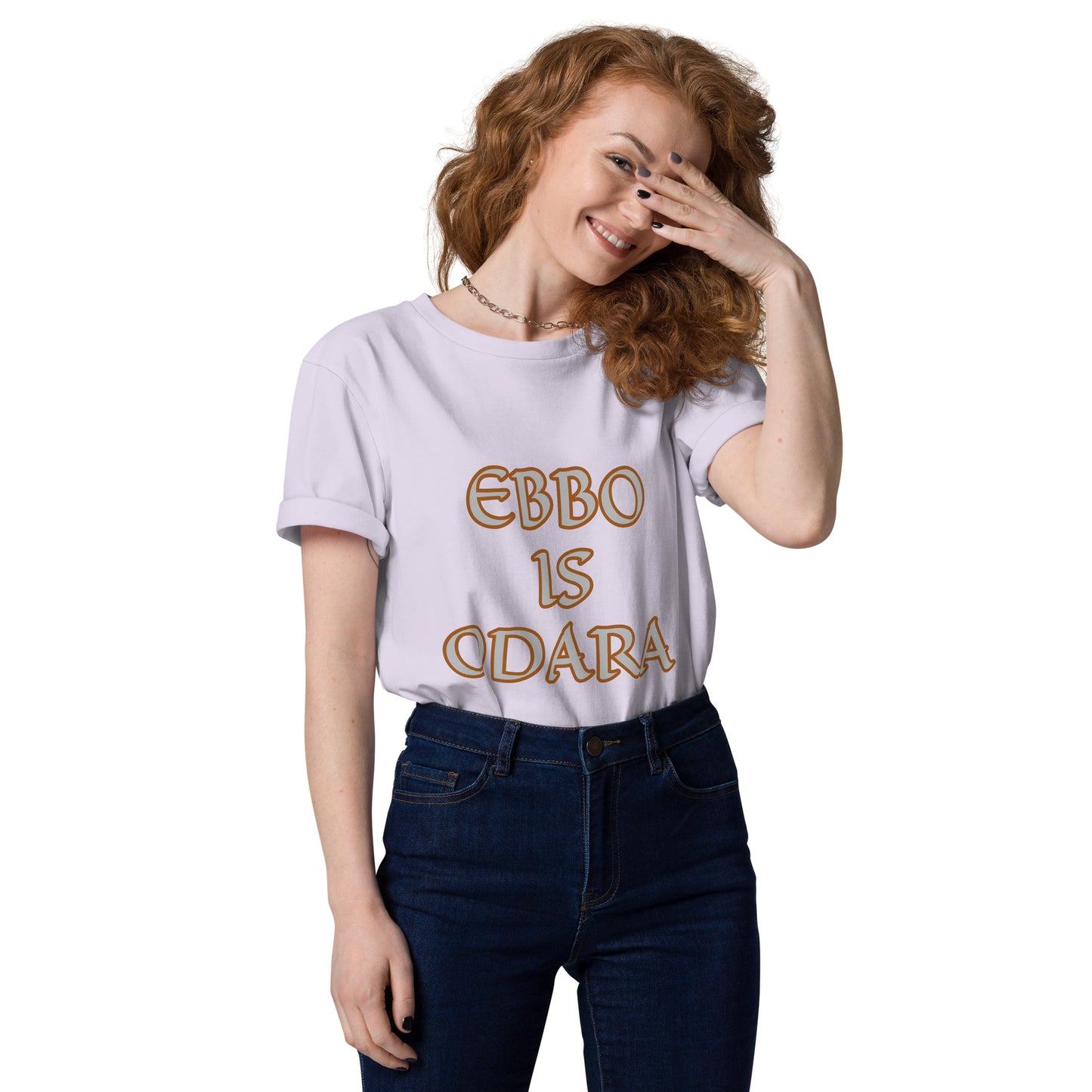 Ebbo is Odara Gold/Red Unisex organic cotton t-shirt