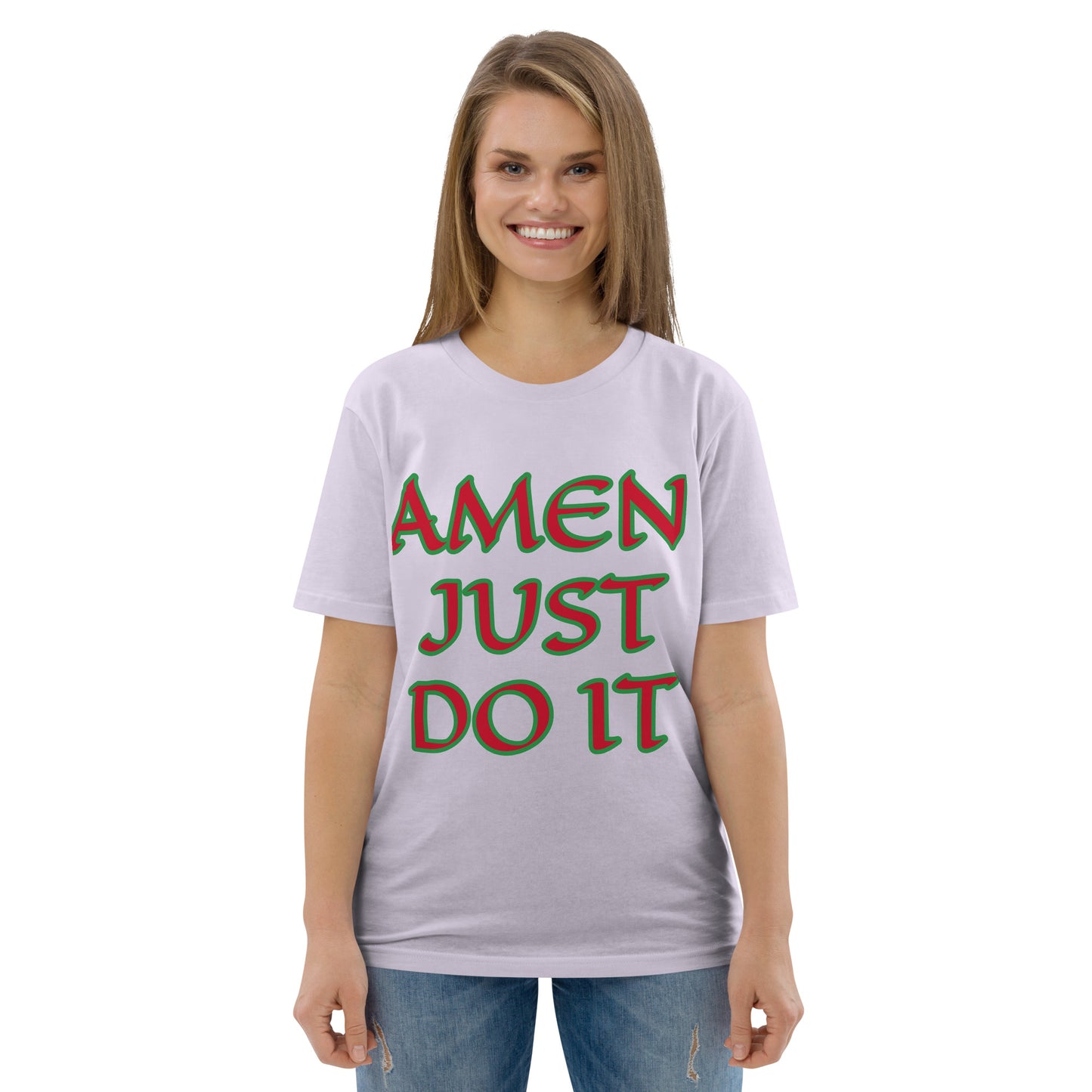 Just Do Amen Red/Green Unisex organic cotton t-shirt