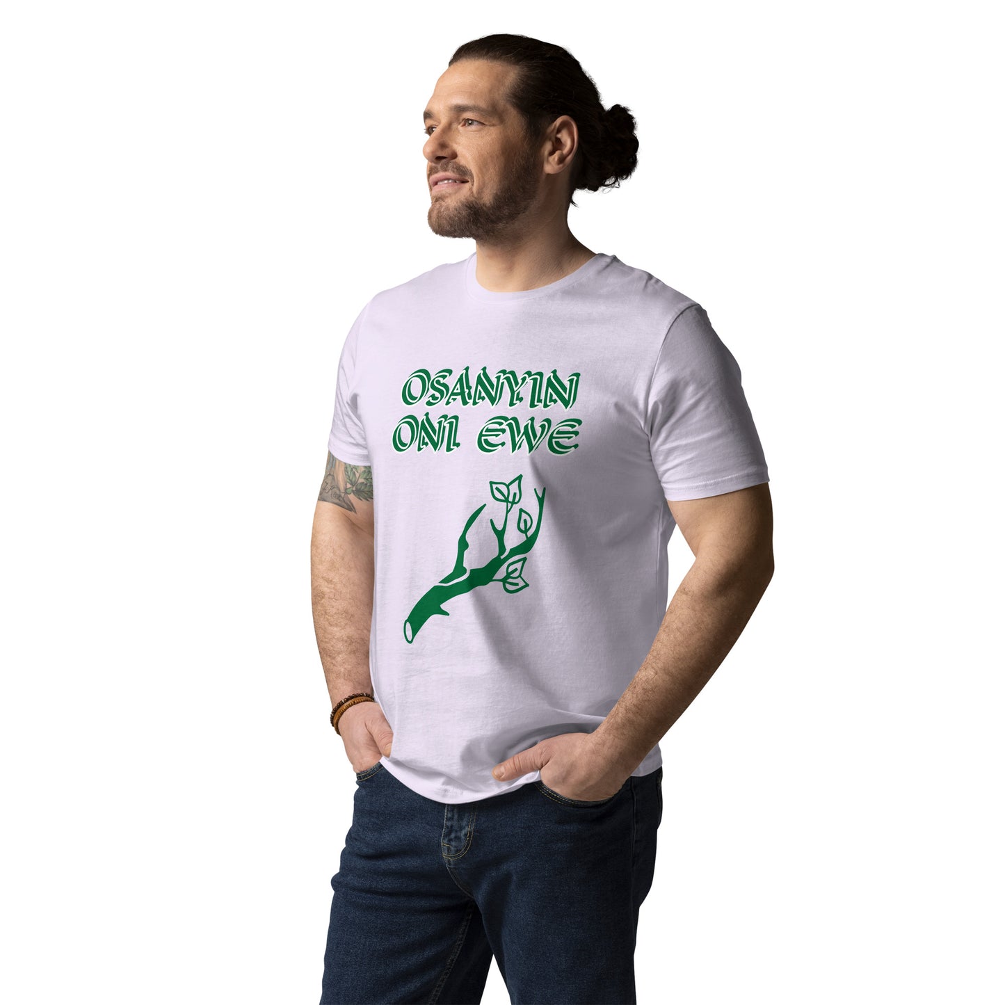 Osanyin Oni Ewe Green Unisex organic cotton t-shirt