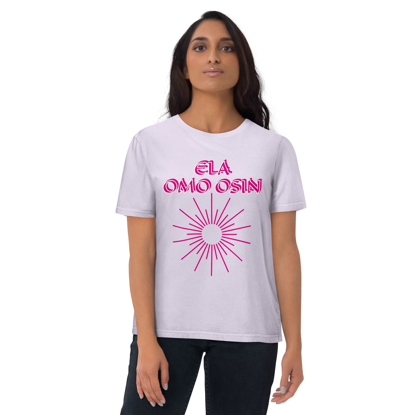 ELA Omo Osin Meji violet Unisex organic cotton t-shirt