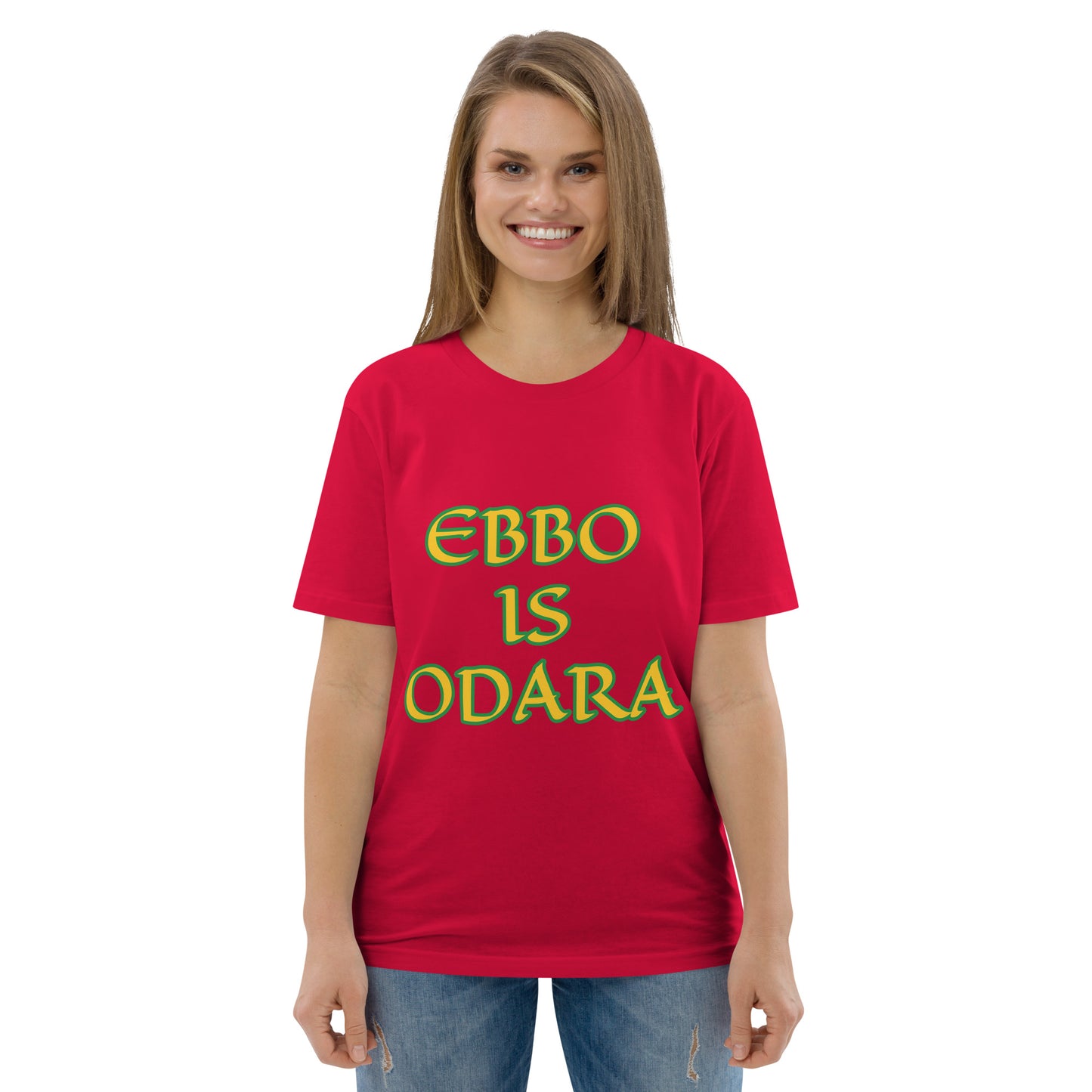 Ebbo is Odara Lucumi Reverse Unisex organic cotton t-shirt