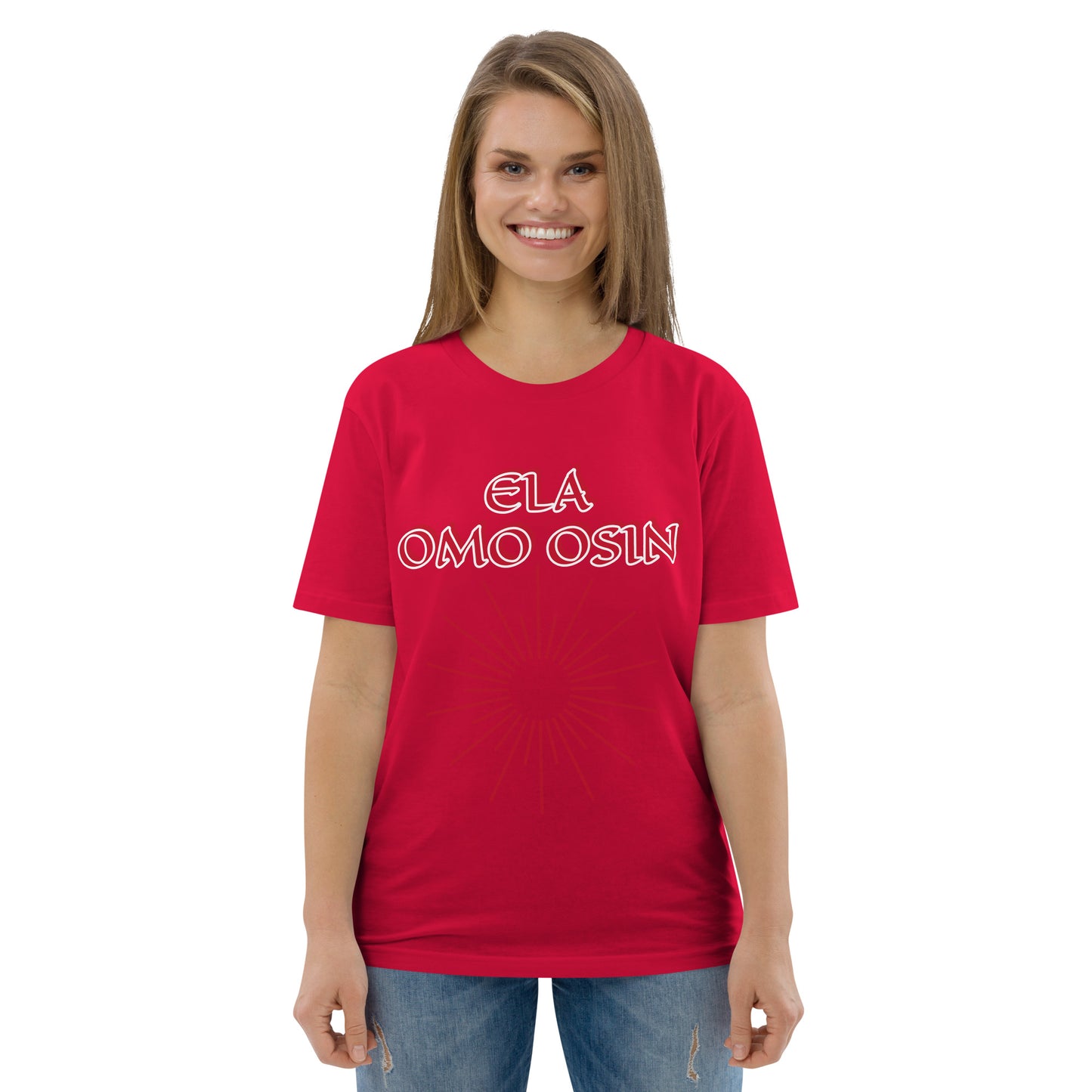 ELA Omo Osin Meji Red Unisex organic cotton t-shirt