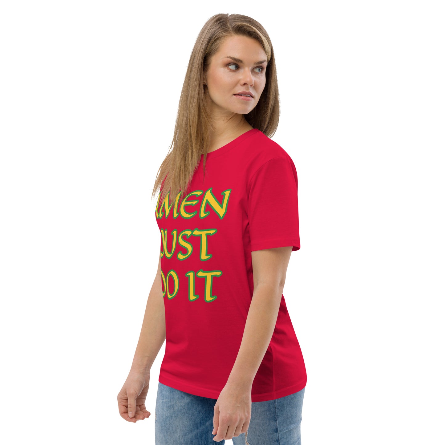 Just Do Amen  Green/Yellow Unisex organic cotton t-shirt