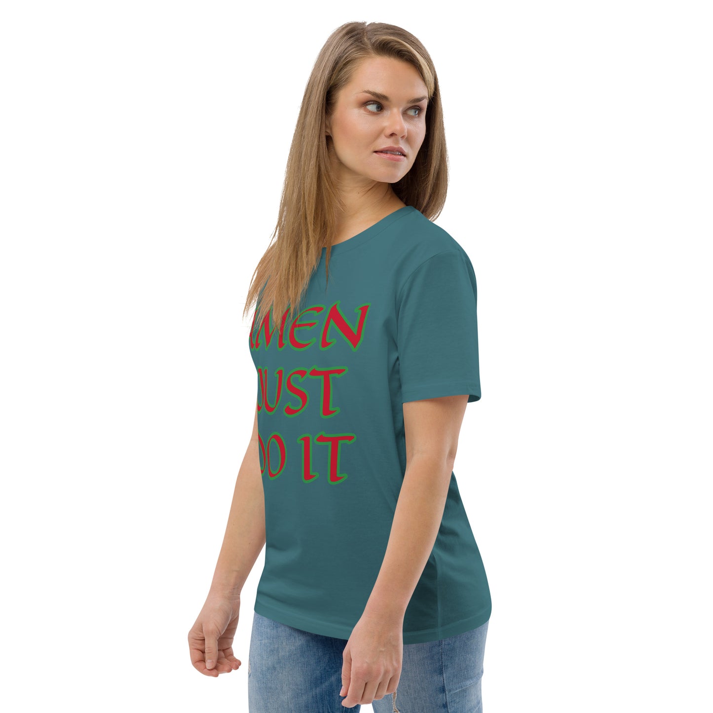 Just Do Amen Red/Green Unisex organic cotton t-shirt