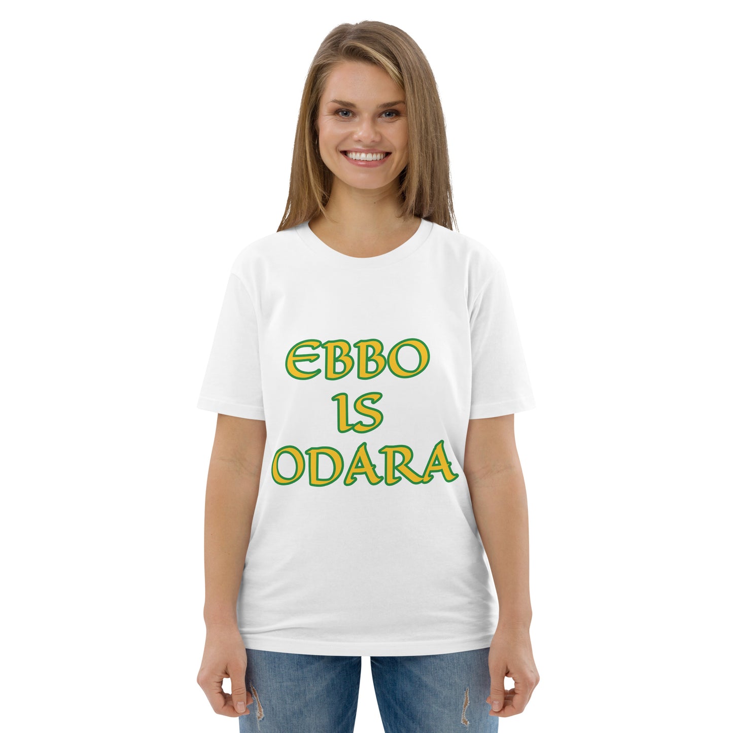 Ebbo is Odara Lucumi Reverse Unisex organic cotton t-shirt