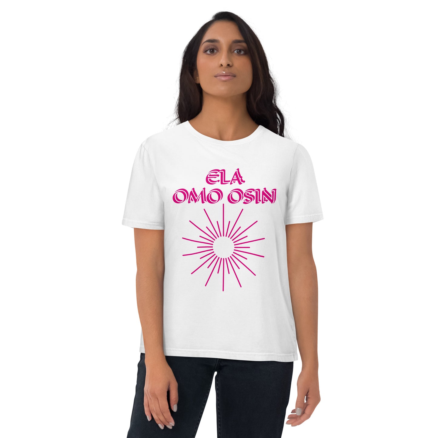 ELA Omo Osin Meji violet Unisex organic cotton t-shirt