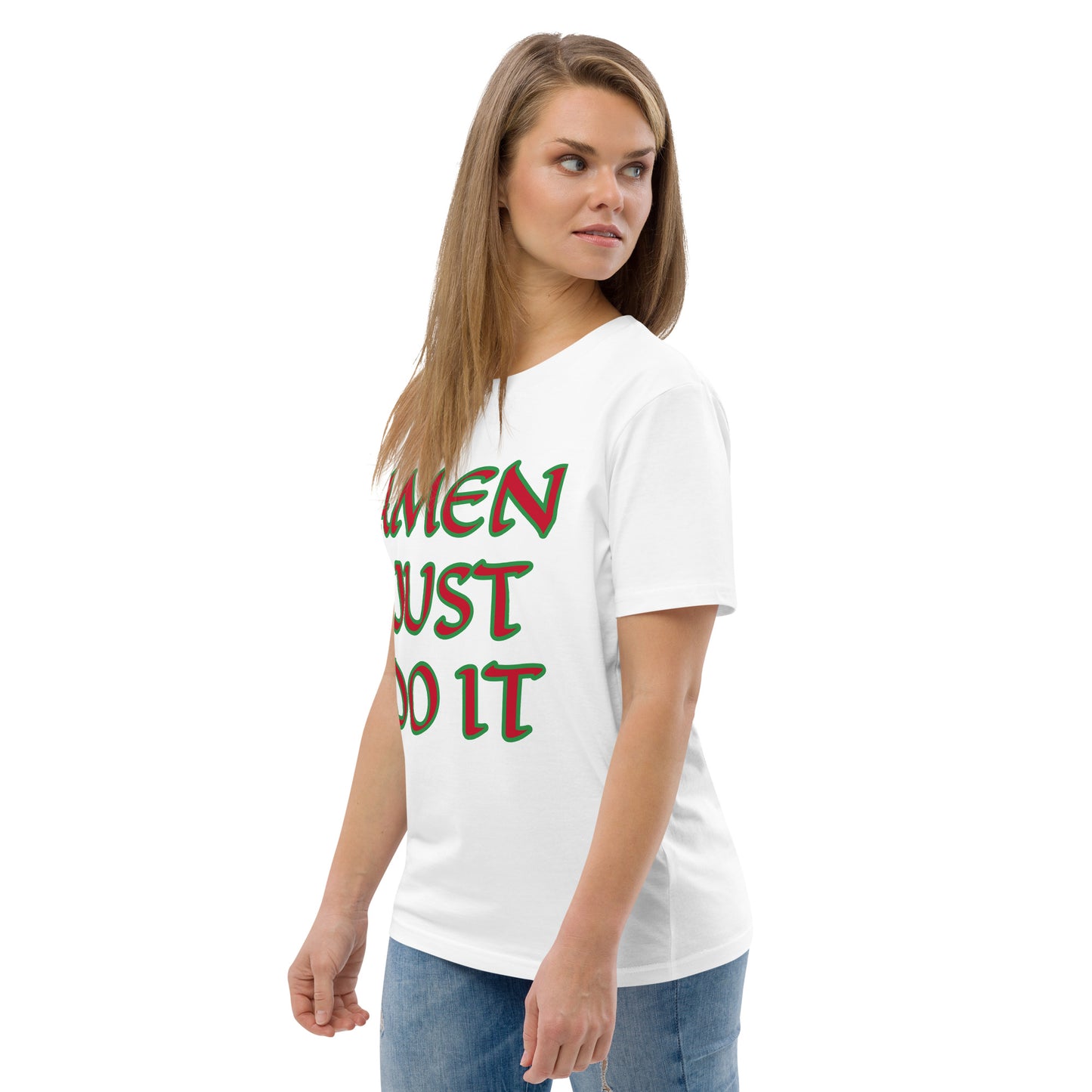 Just Do Amen Red/Green Unisex organic cotton t-shirt