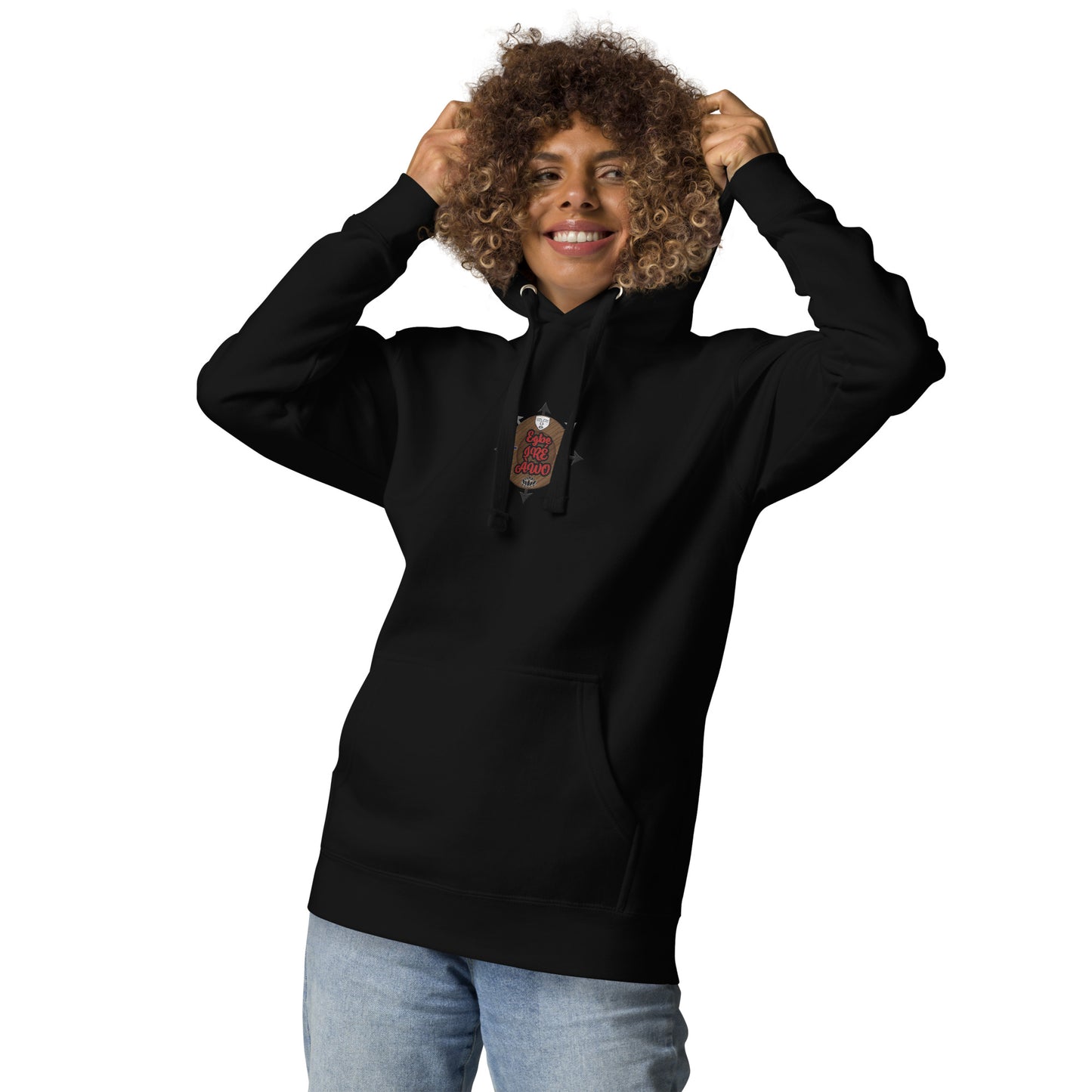 Egbe IRÉ ÀWO Signature Logo 6 ÁJÉ Embroidered Unisex Hoodie