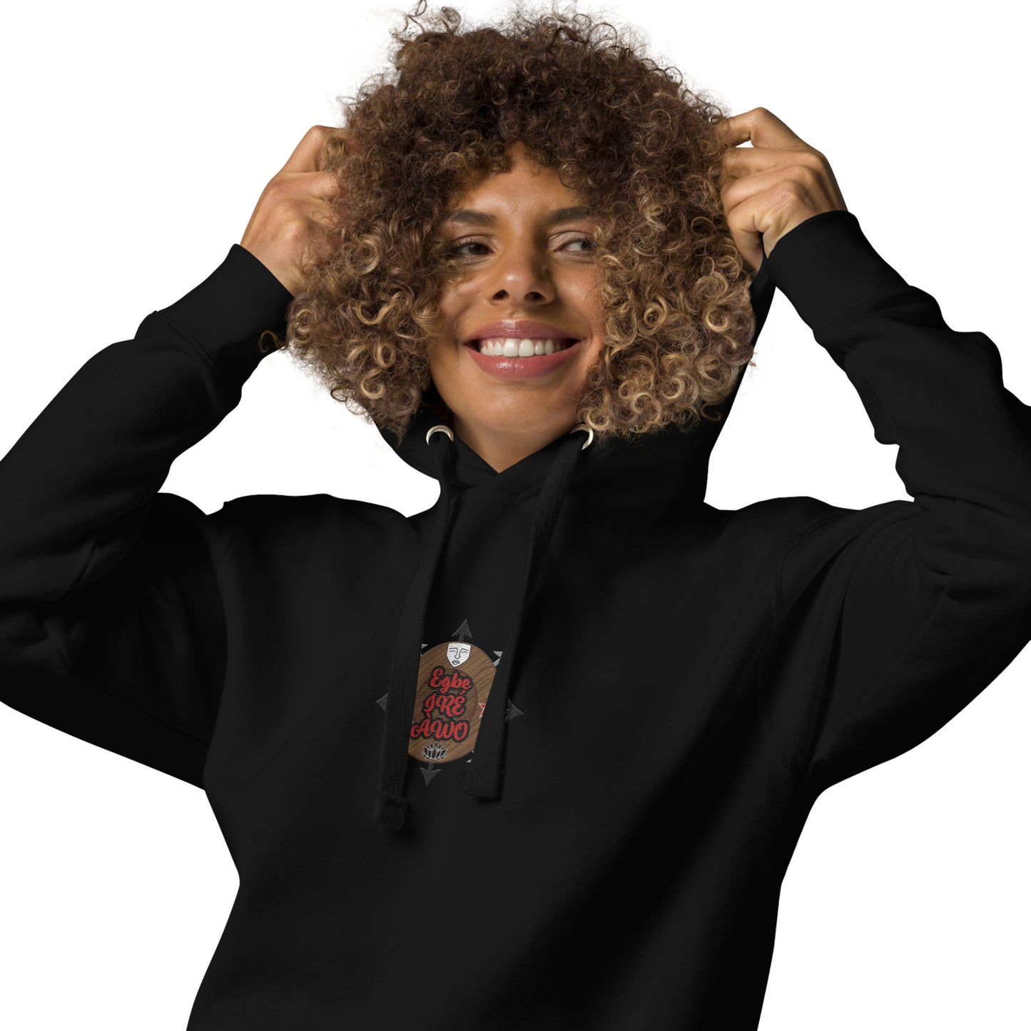 Egbe IRÉ ÀWO Signature Logo 6 ÁJÉ Embroidered Unisex Hoodie