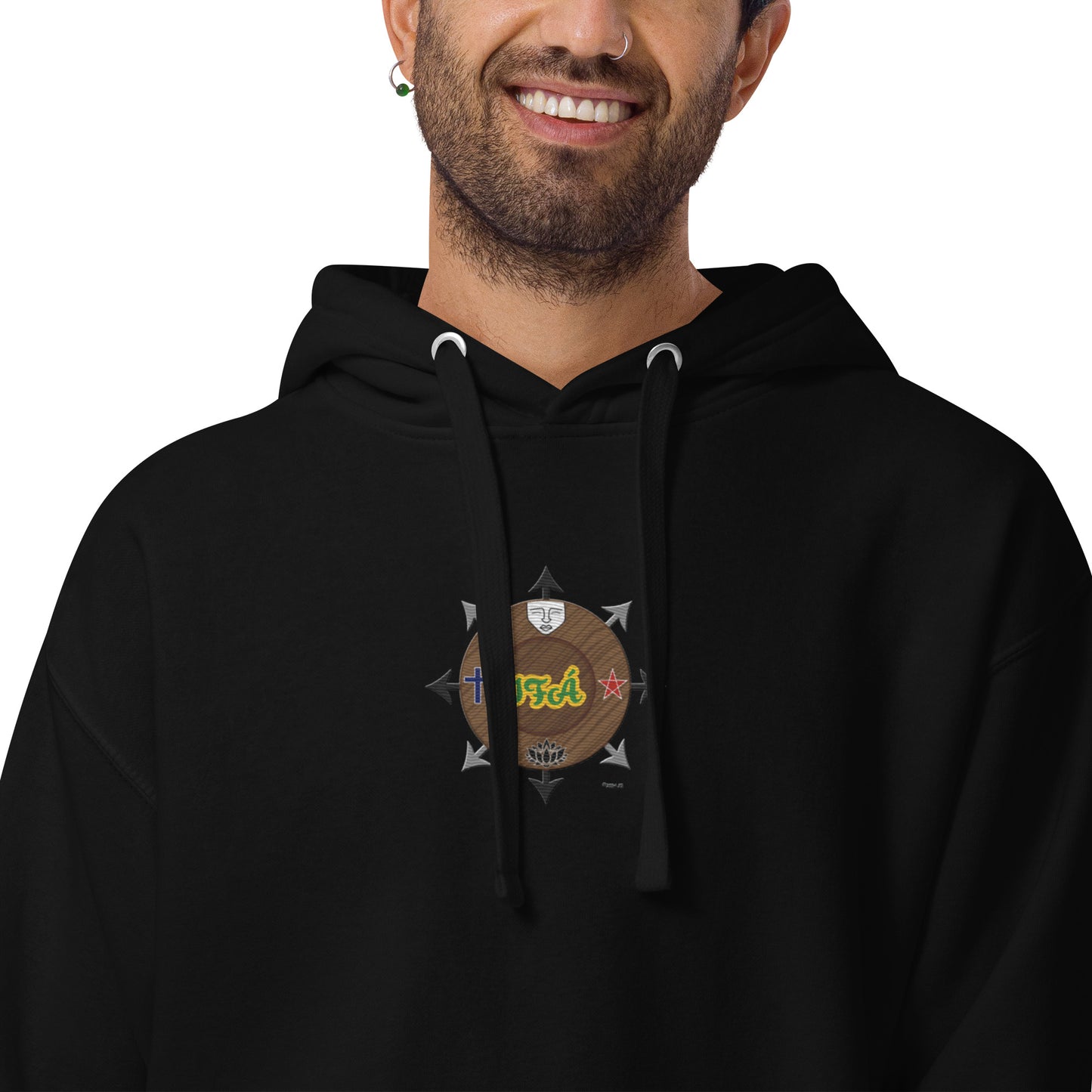 Egbe Iré ÀWO Signature Logo 6 Ifa Lucumi ÀWO Embroidered Unisex Hoodie