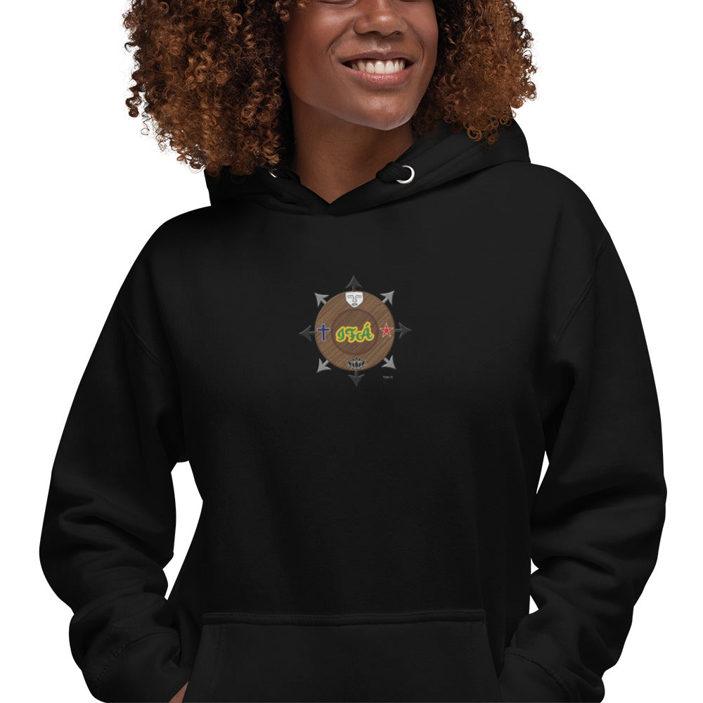 Egbe Iré ÀWO Signature Logo 6 Ifa Lucumi Apetebi Embroidered Unisex Hoodie