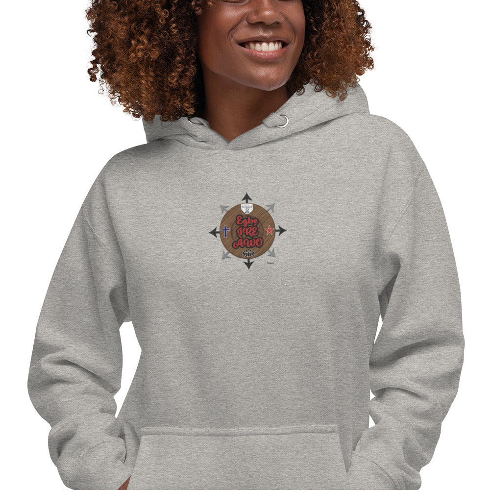 Egbe IRÉ ÀWO Signature Logo 6 ÌYANIFÁ Embroidered Unisex Hoodie