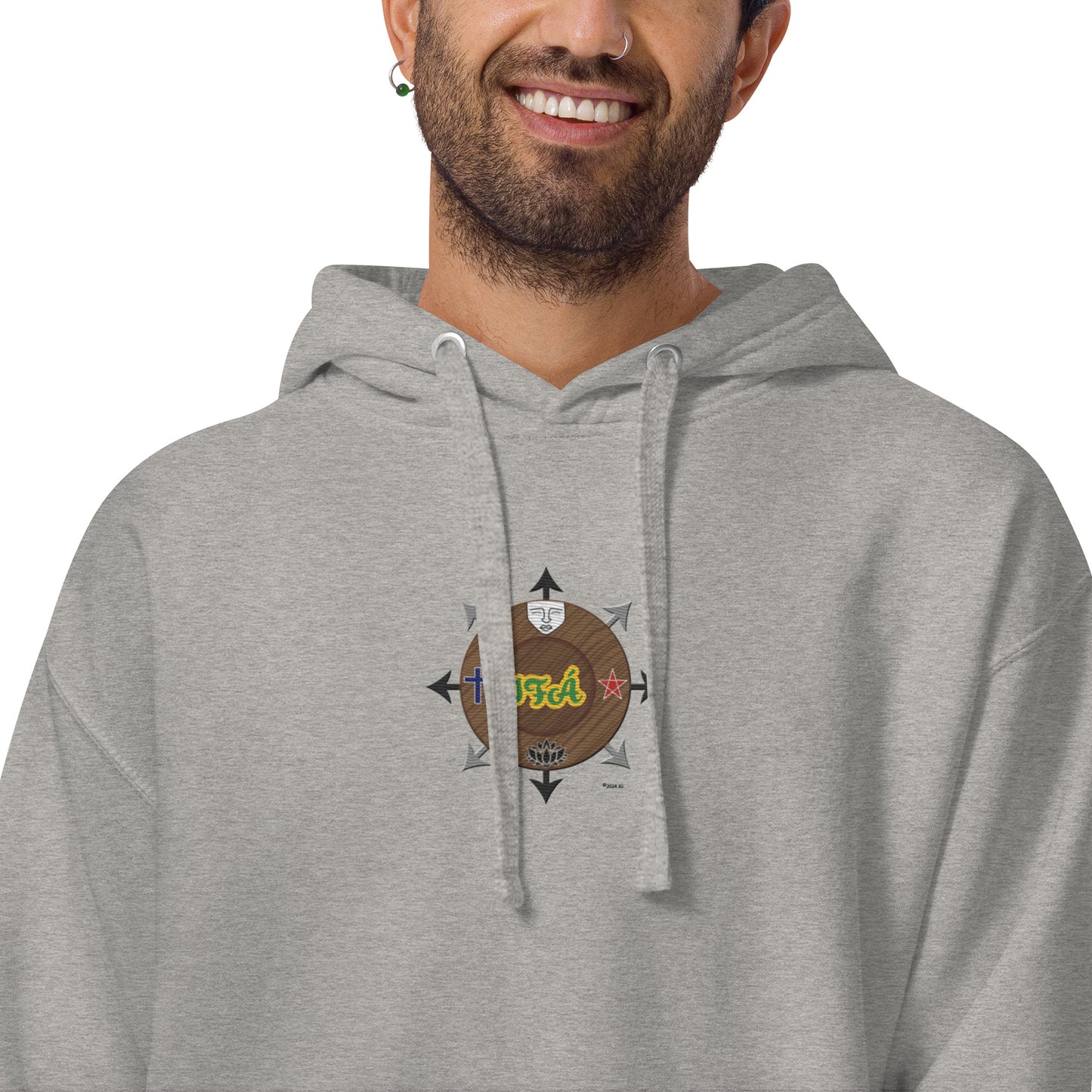 Egbe Iré ÀWO Signature Logo 6 Ifa Lucumi ÀWO Embroidered Unisex Hoodie